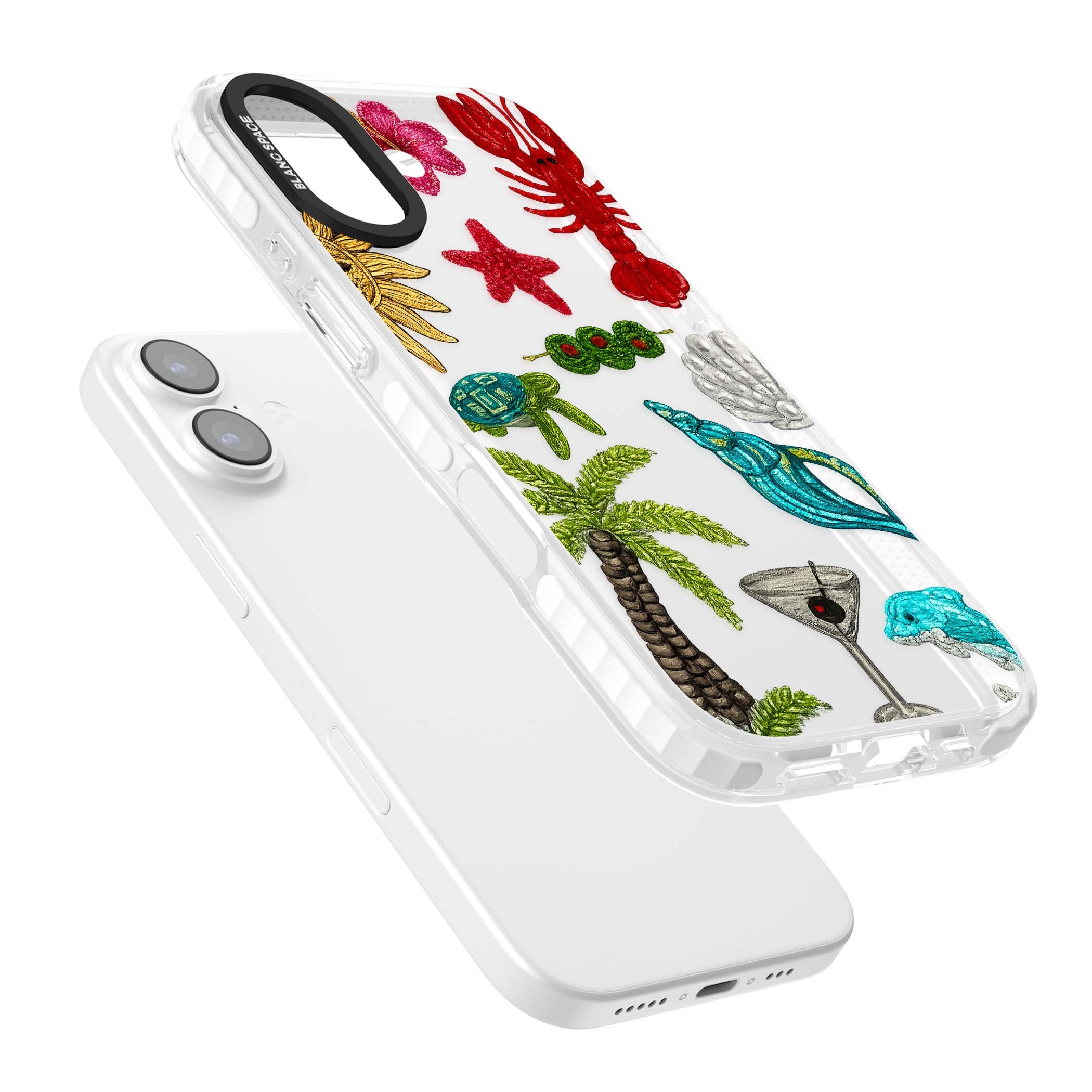 Painted Coastal Pattern coastal iPhone case | Black Impact case for iPhone 17