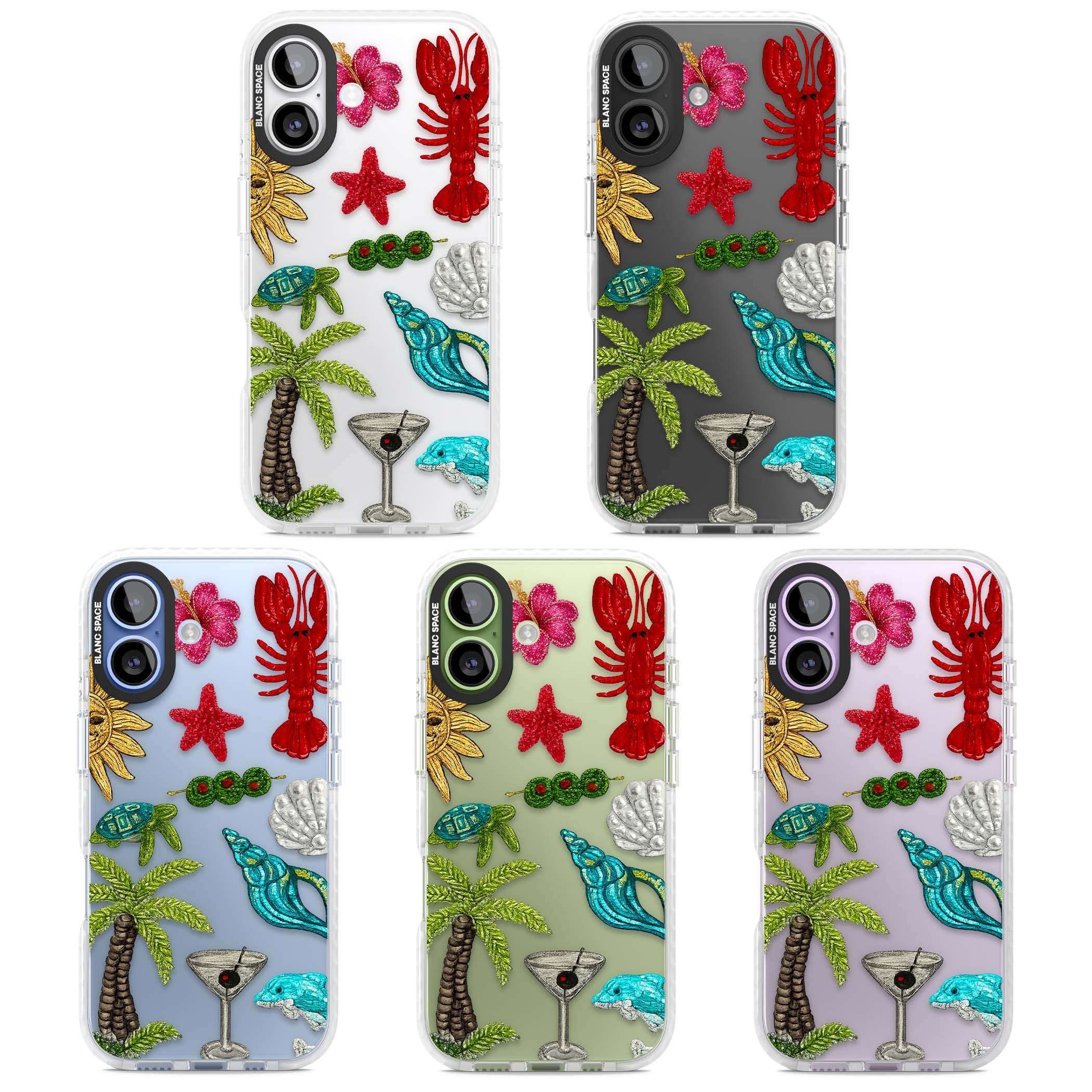 Painted Coastal Pattern coastal iPhone case | Black Impact case for iPhone 17