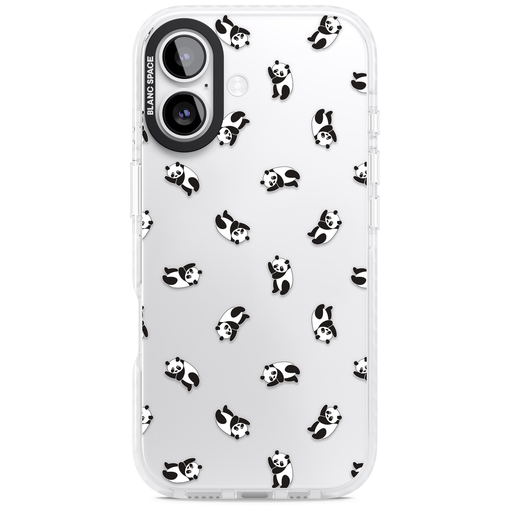 Tiny Panda Pattern iPhone 17 Impact Clear Phone Case