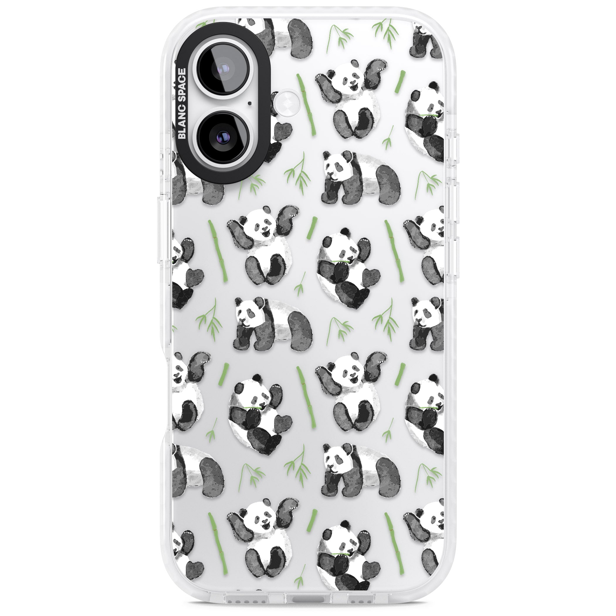 Watercolour Panda Pattern iPhone 17 Impact Clear Phone Case