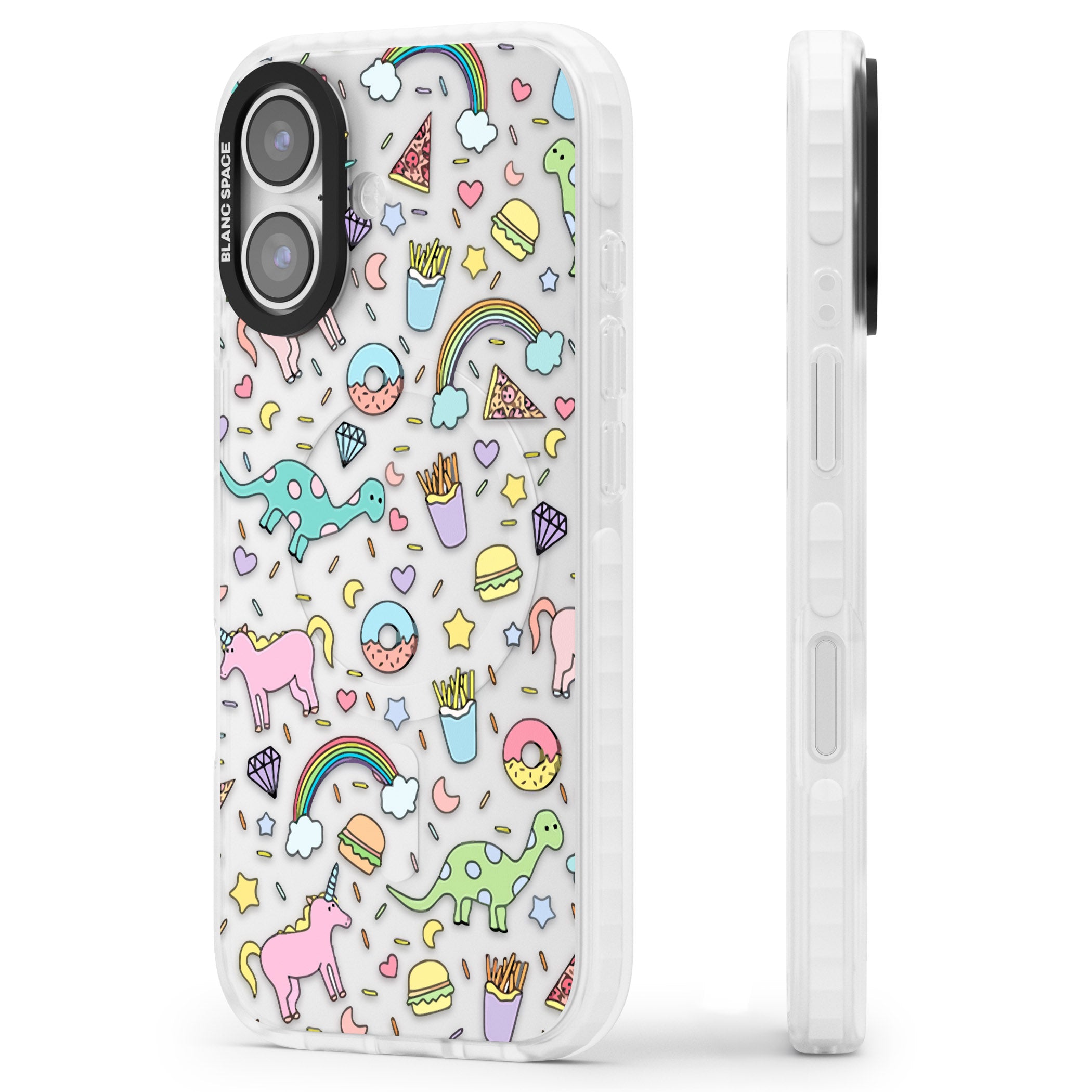 Cute Pattern iPhone 17 Impact Clear Phone Case Side Profile