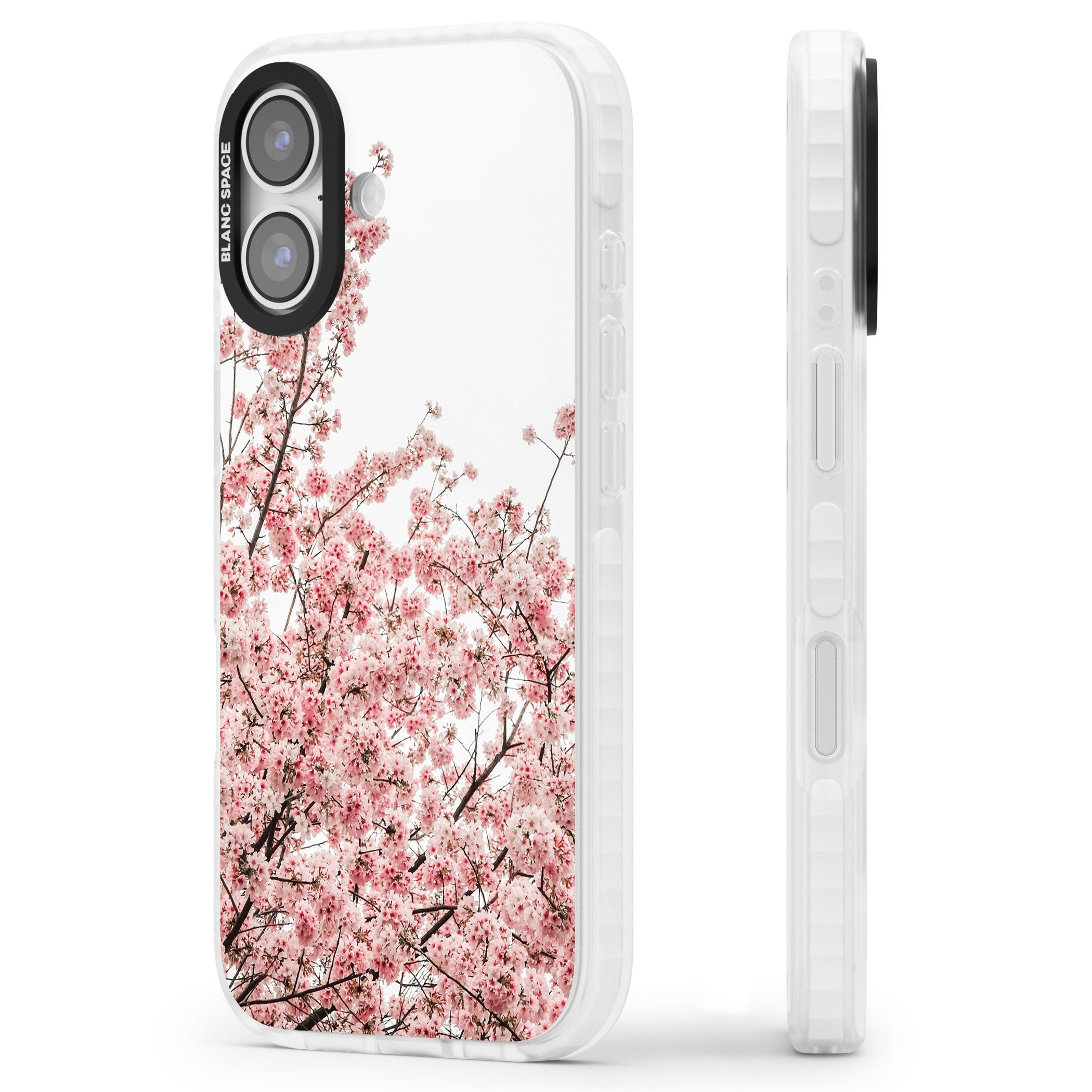Cherry Blossom Bloom iPhone 17 Impact Clear Phone Case Side Profile