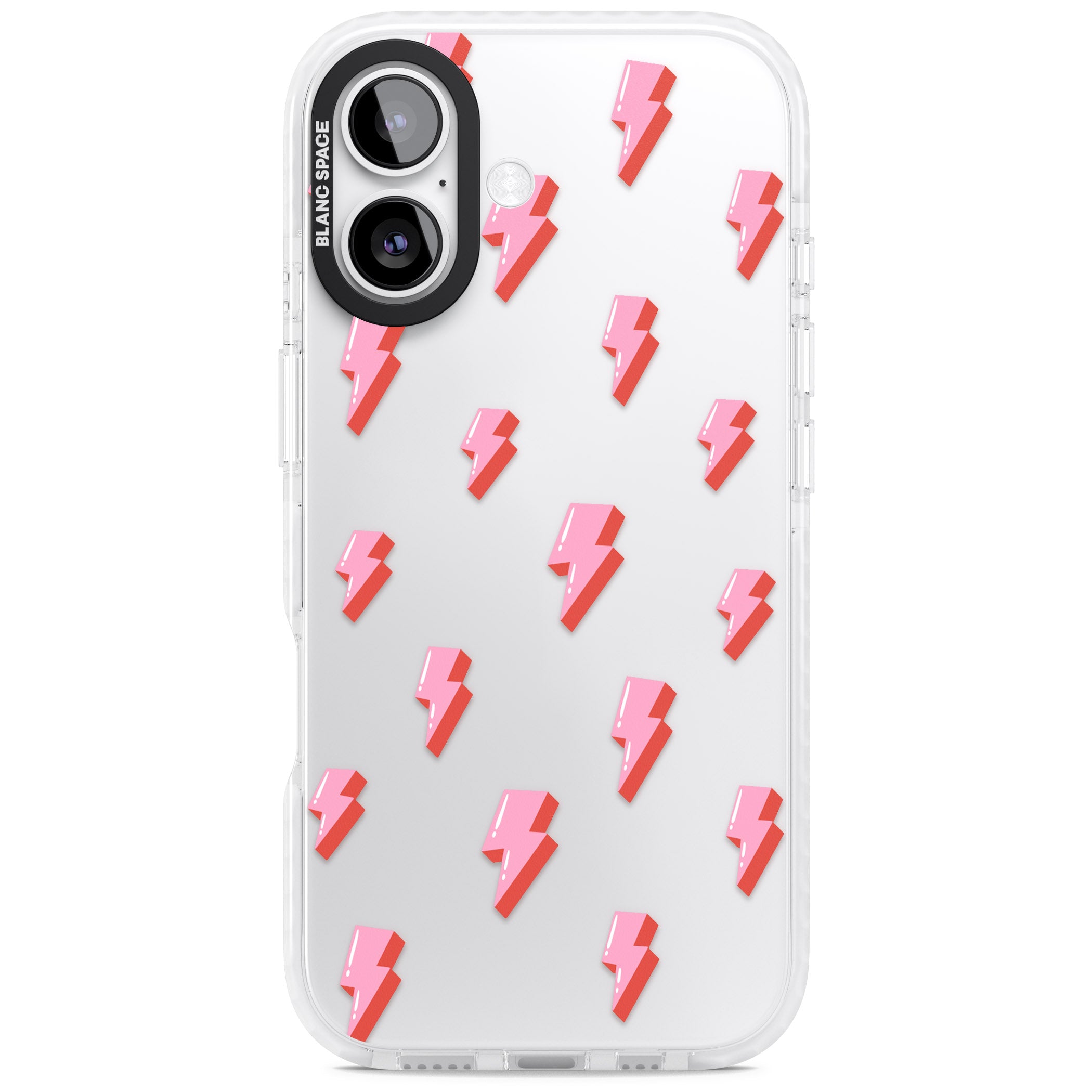 Pink Bolt Pattern iPhone 17 Impact Clear Phone Case