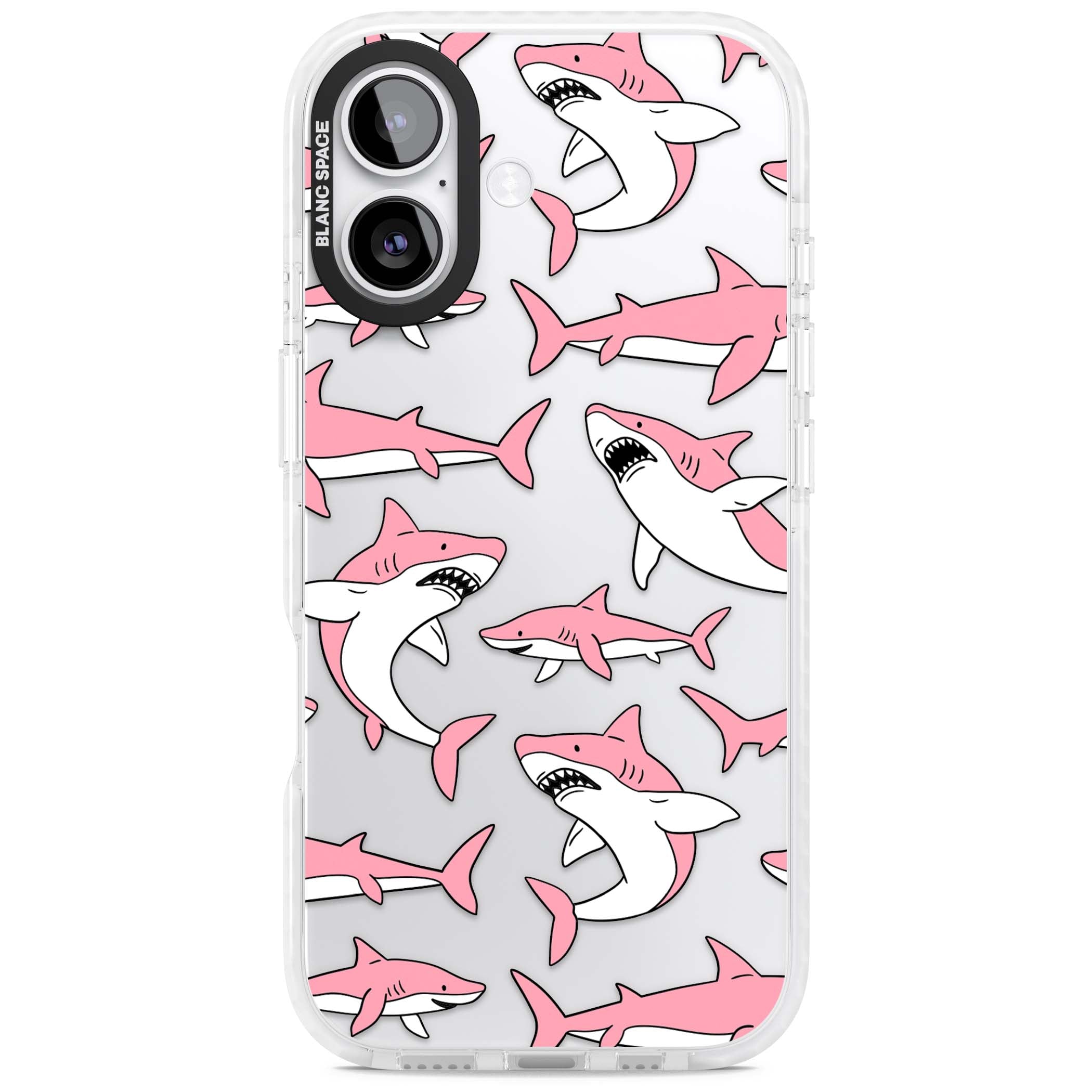Bubblegum Sharks for her iPhone case | Black Impact case for iPhone 17