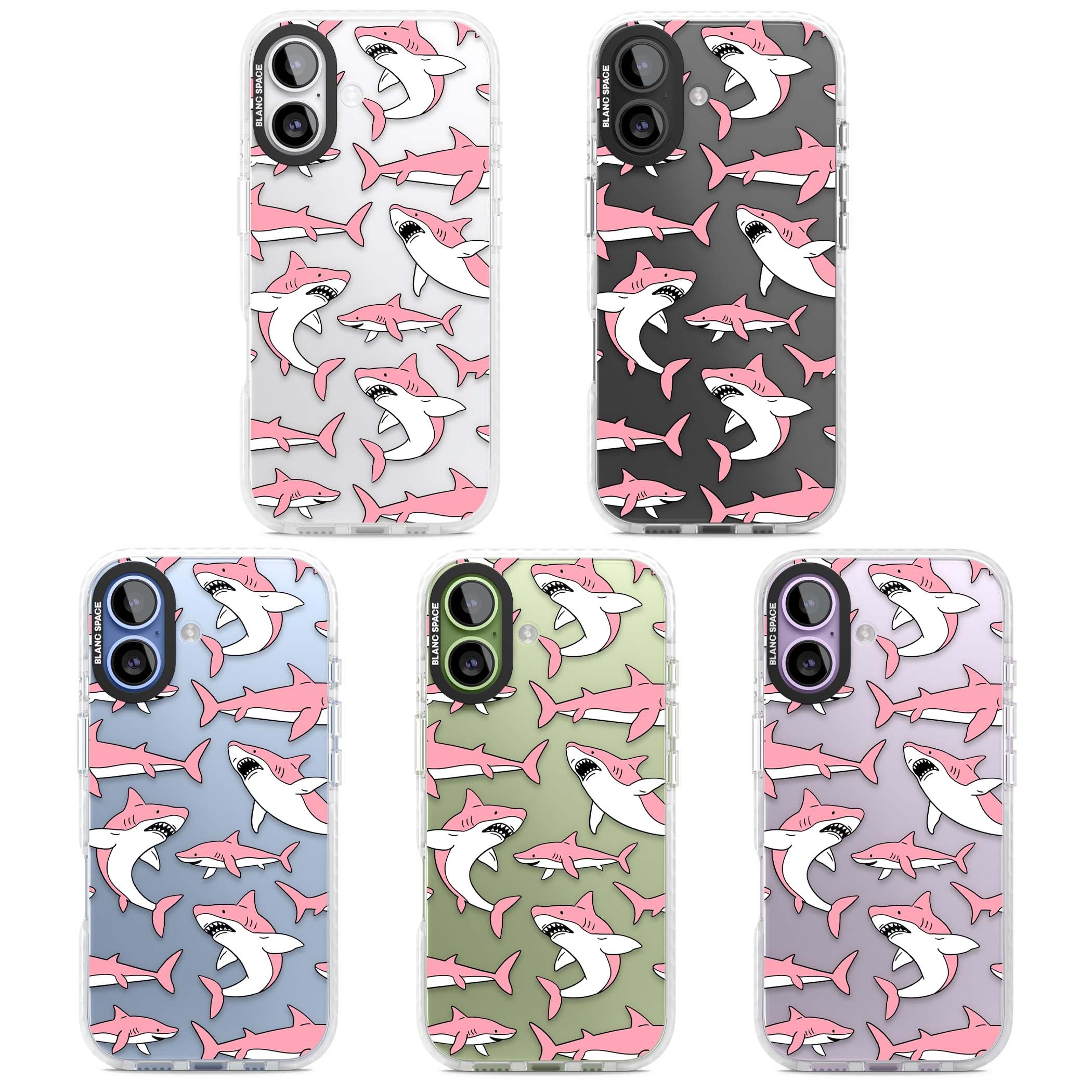 Bubblegum Sharks for her iPhone case | Black Impact case for iPhone 17