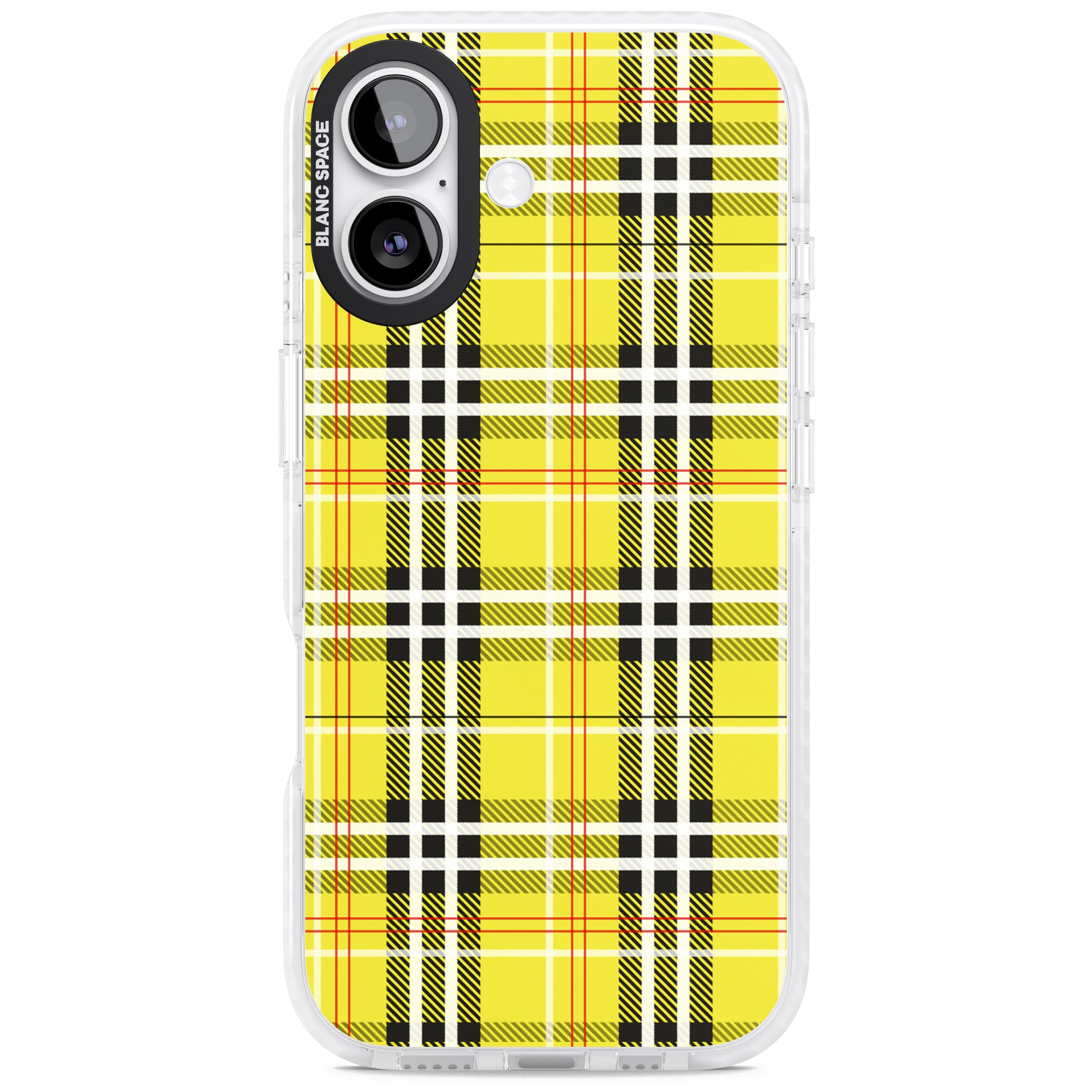 Yellow Plaid iPhone 17 Impact Clear Phone Case