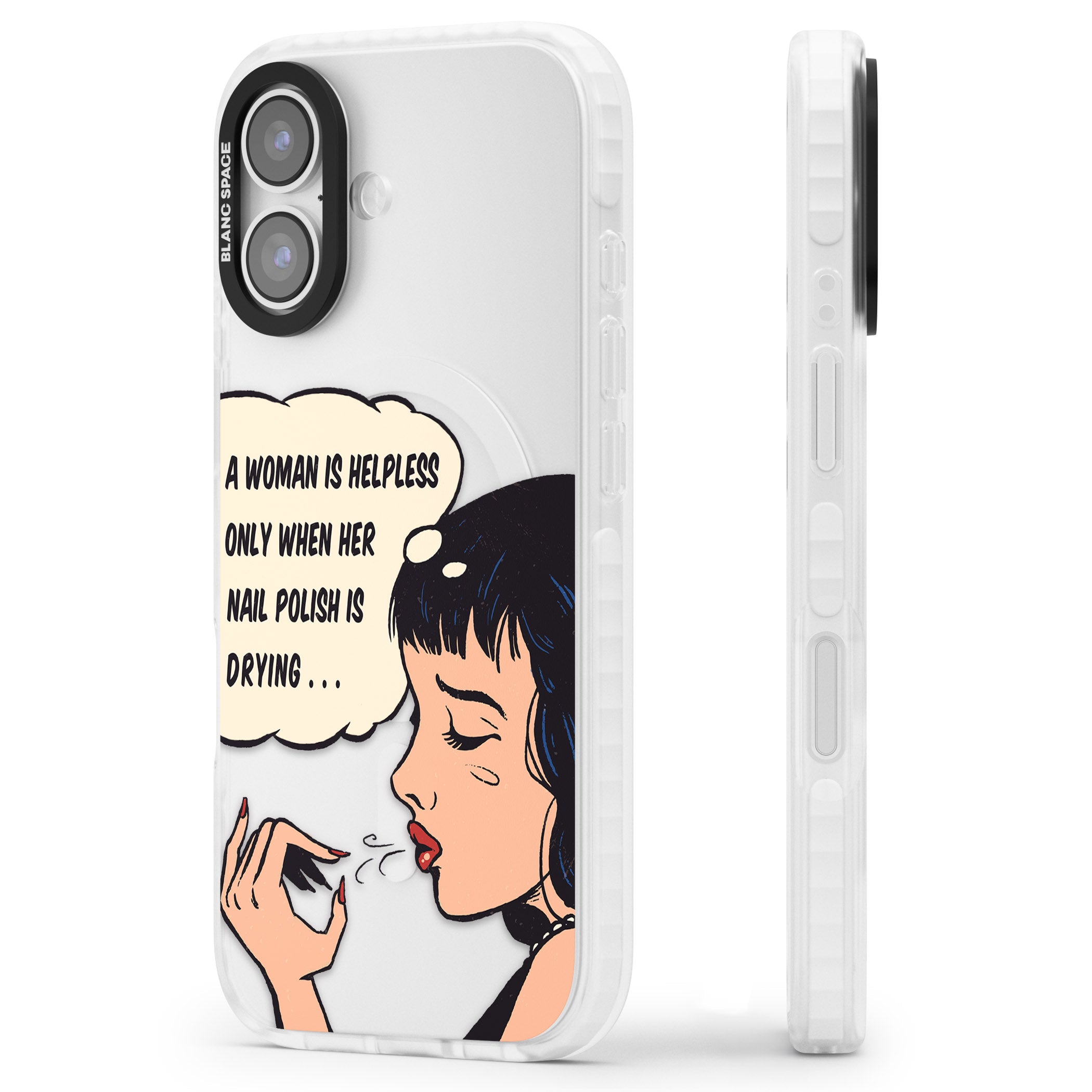 Drying Nails Pop Art iPhone 17 Impact Clear Phone Case Side Profile