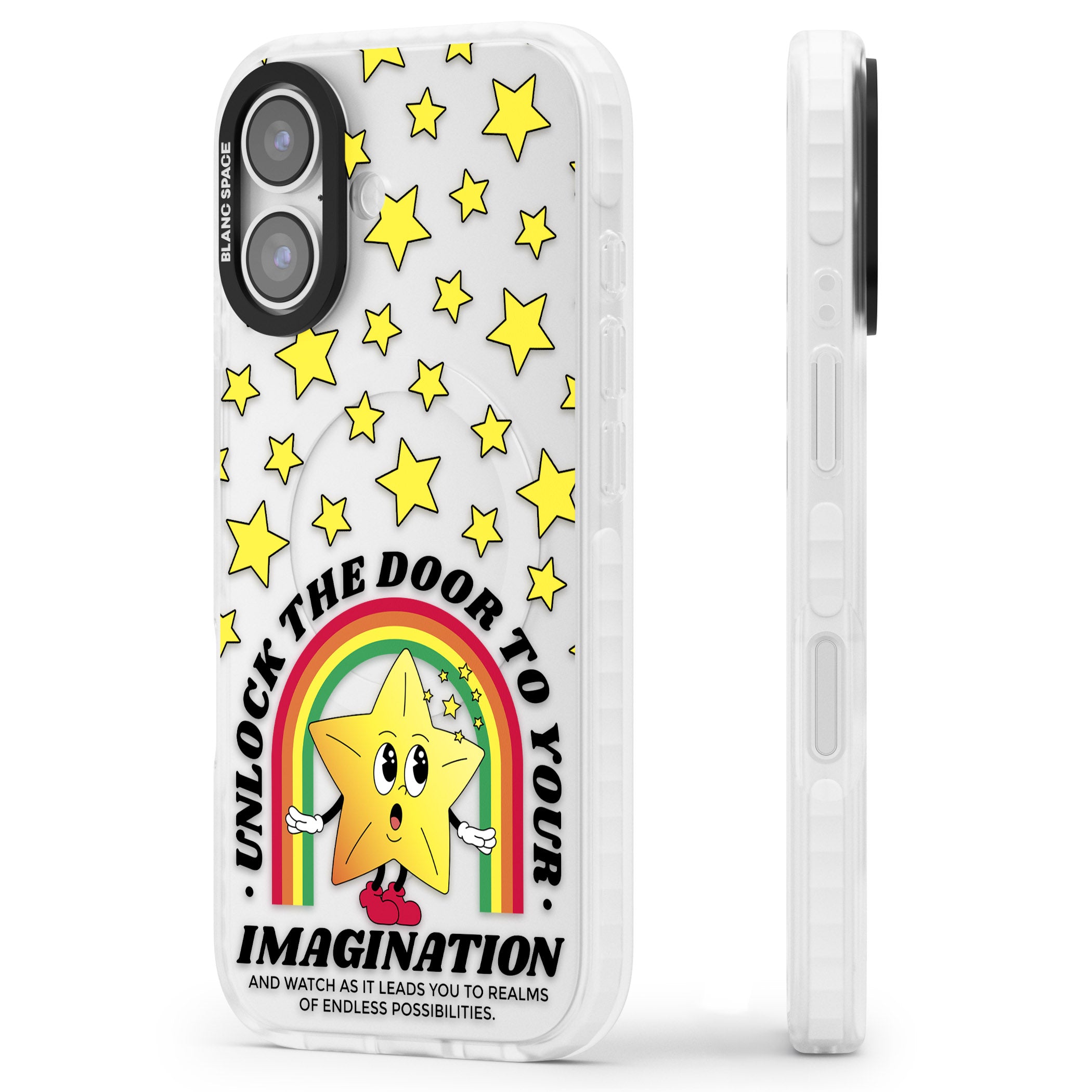 Imagination iPhone 17 Impact Clear Phone Case Side Profile