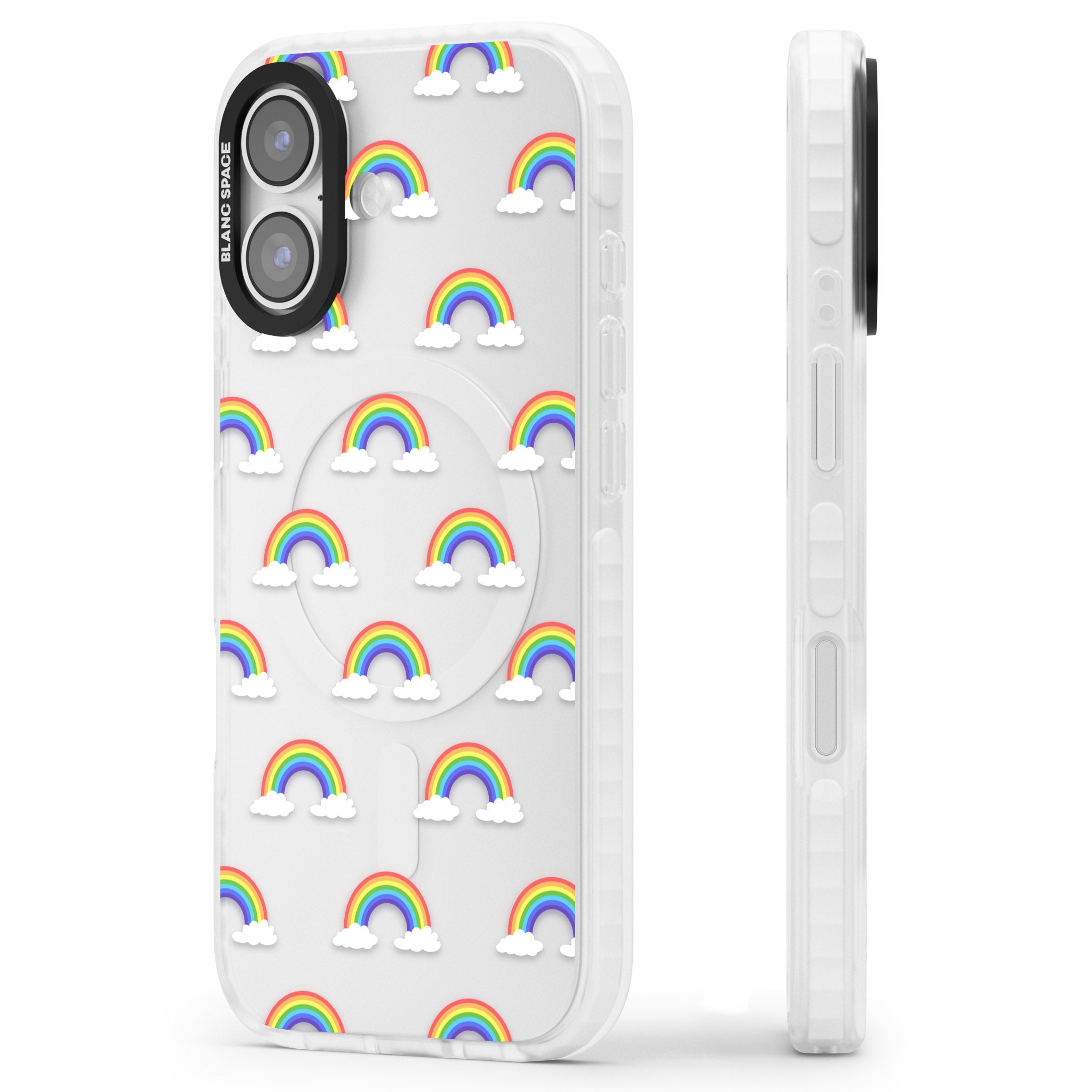 Rainbow Dream iPhone 17 Impact Clear Phone Case Side Profile
