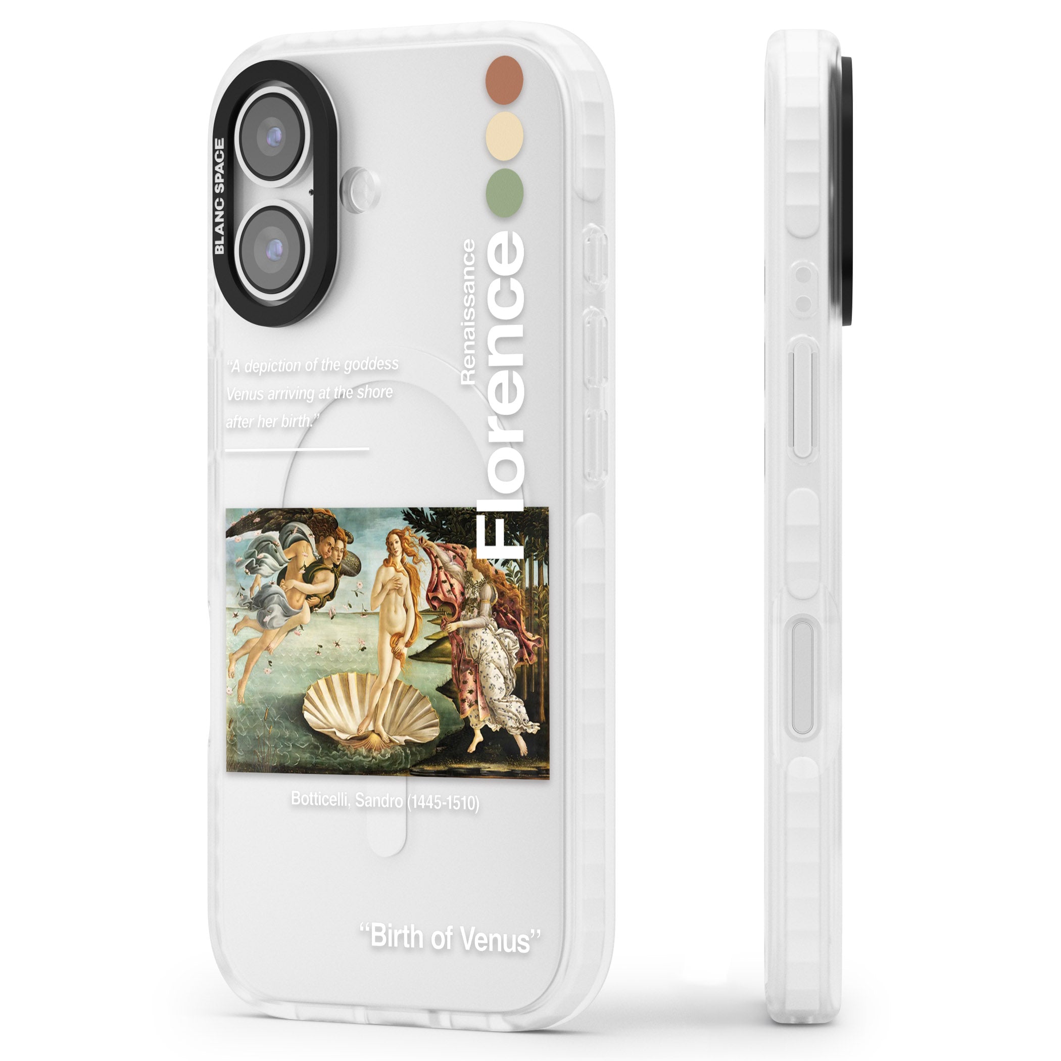Birth Of Venus iPhone 17 Impact Clear Phone Case Side Profile
