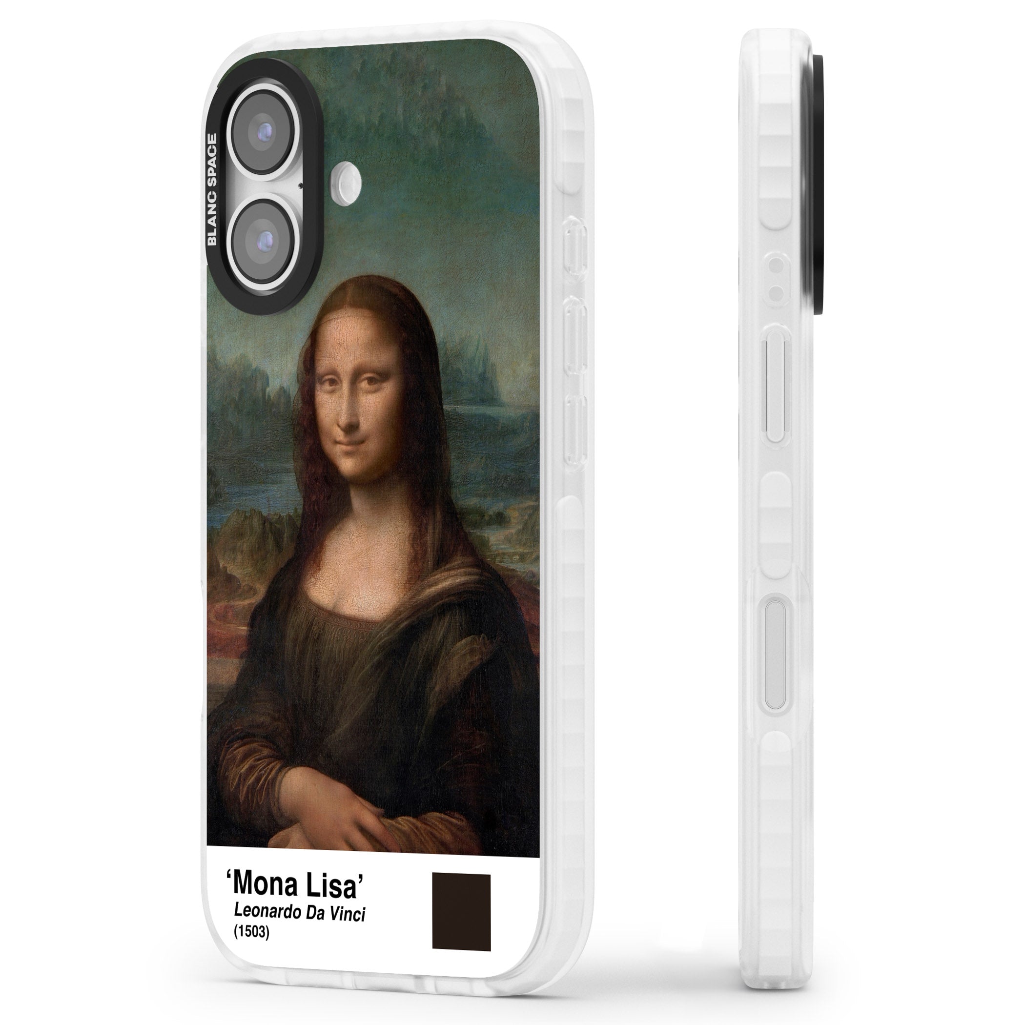 Mona Lisa iPhone 17 Impact Clear Phone Case Side Profile