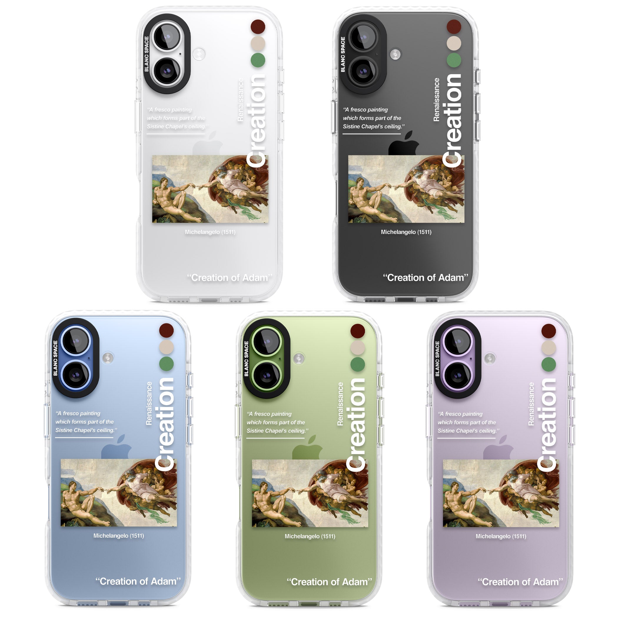 Creation Of Adam Michelangelo iPhone 17 Impact Clear Phone Case APT Impact Protection