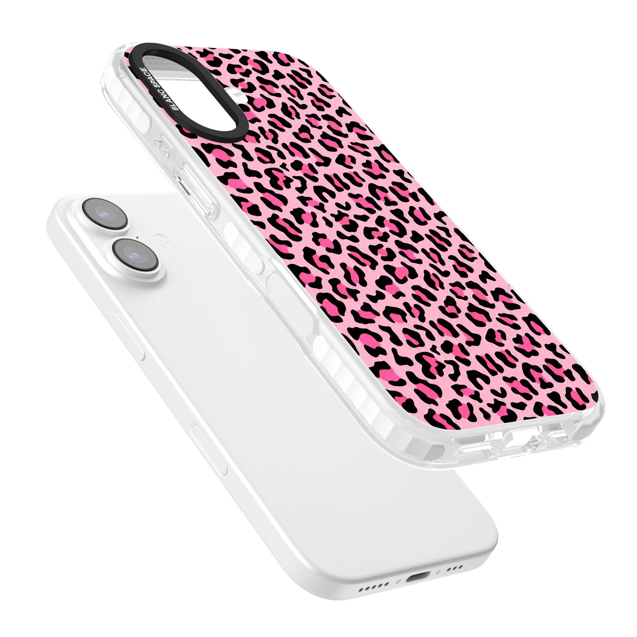 Pink Leopard baddie iPhone case | Black Impact case for iPhone 17