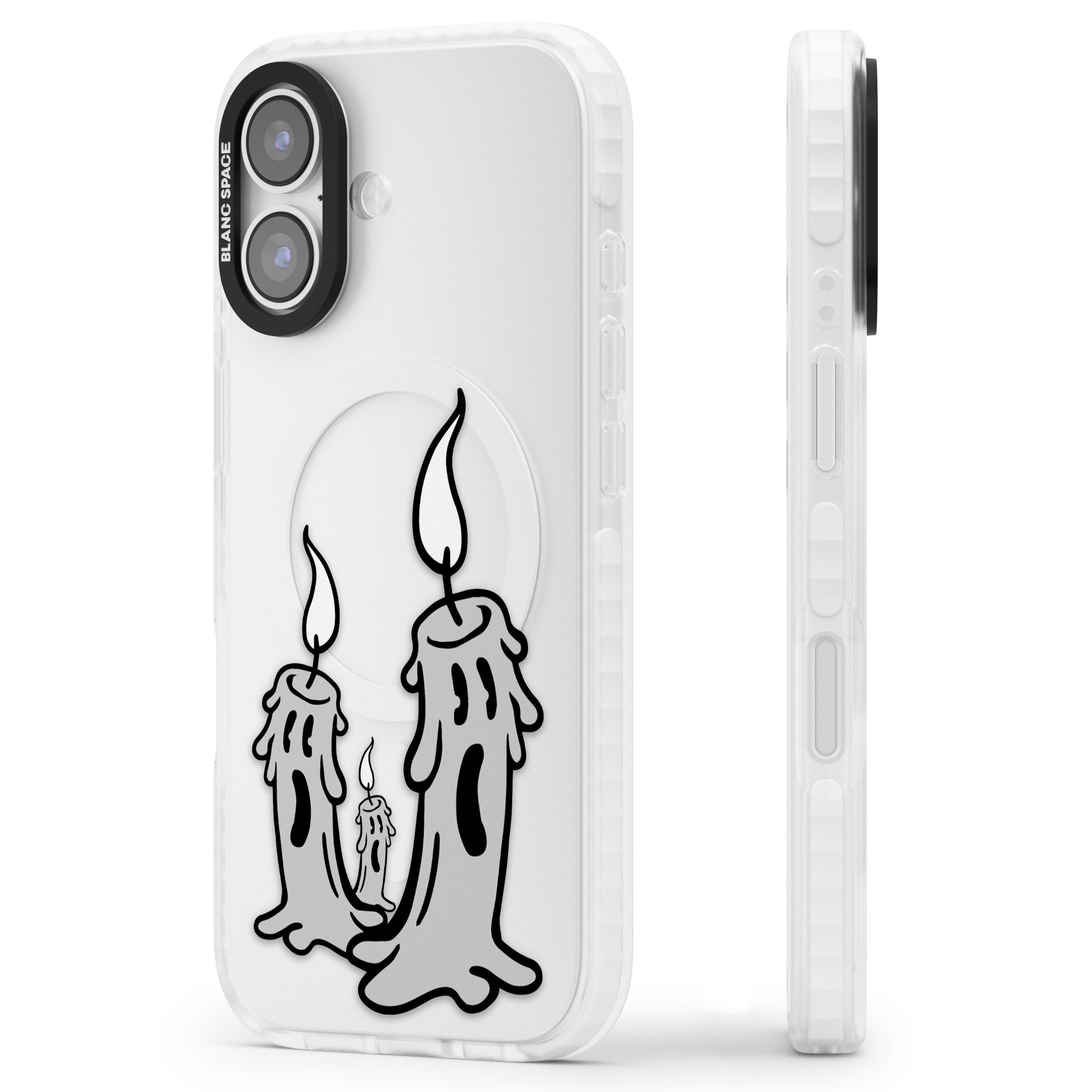 Candle Lit iPhone 17 Impact Clear Phone Case Side Profile