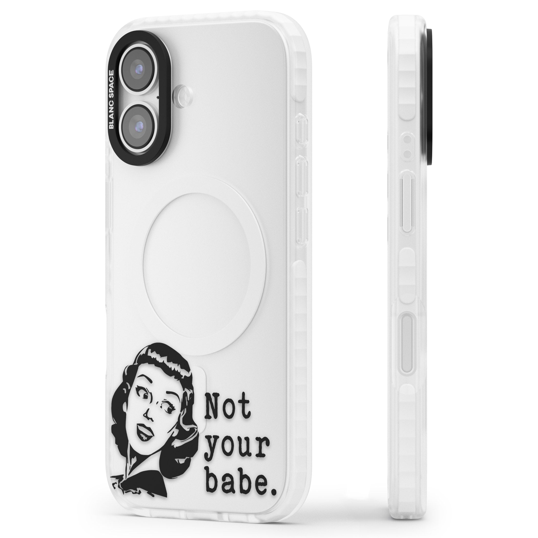 Not Your Babe iPhone 17 Impact Clear Phone Case Side Profile
