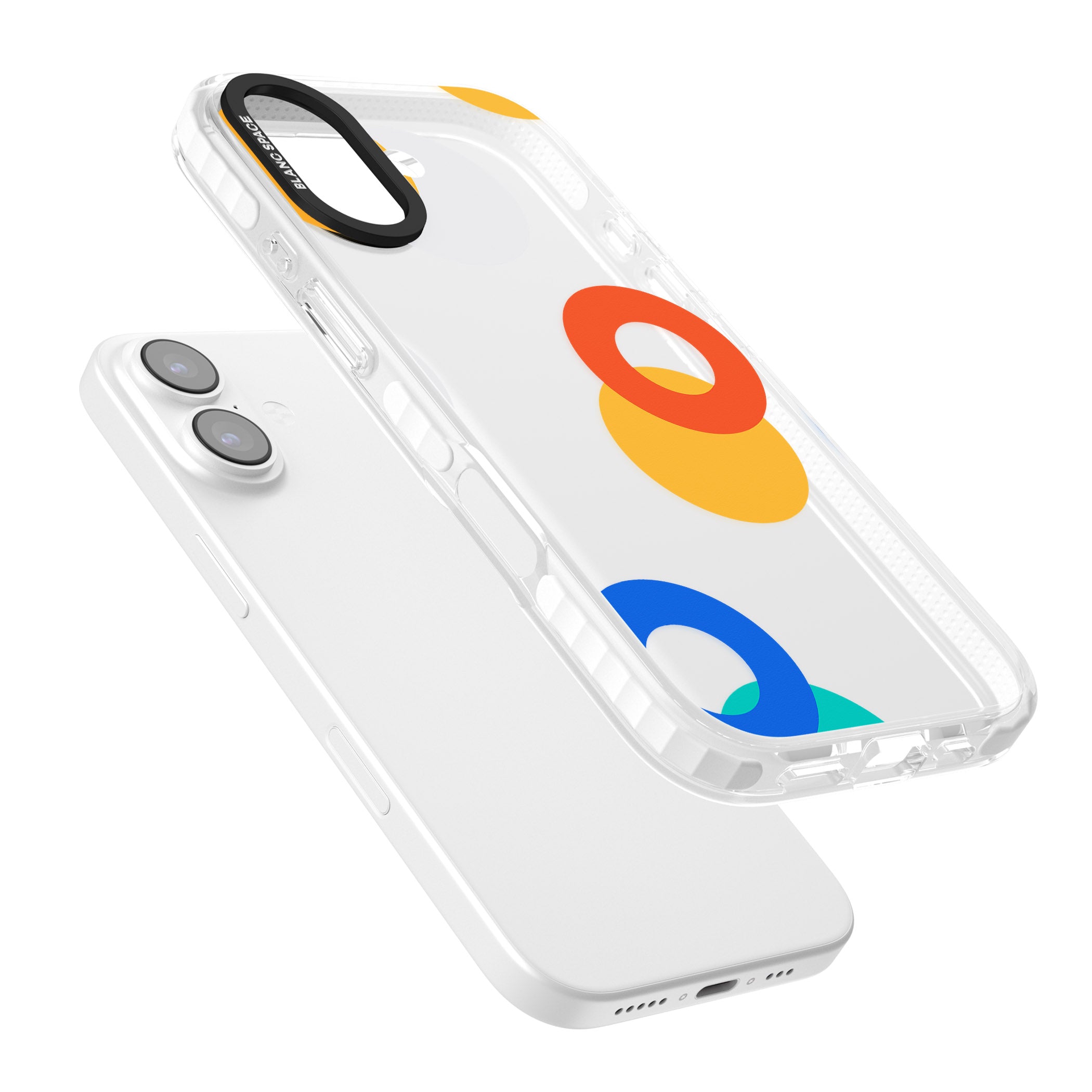 Abstract Mixed Circles iPhone 17 Impact Clear Phone Case Colours