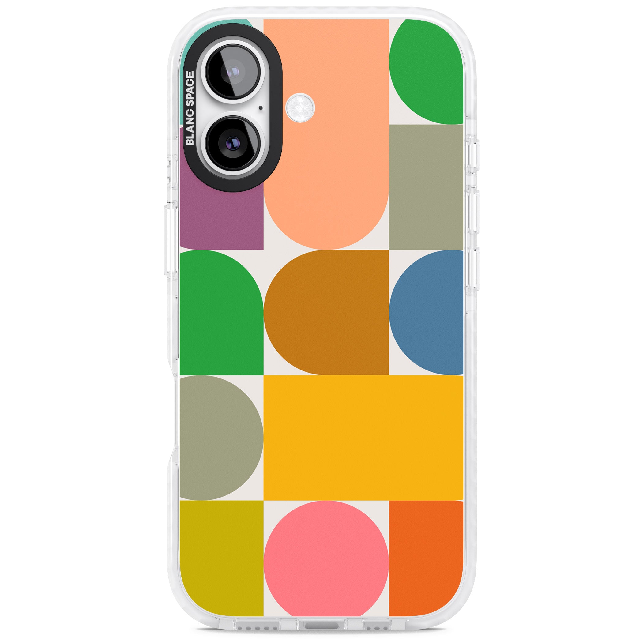 Retro Colorful Shapes iPhone 17 Impact Clear Phone Case