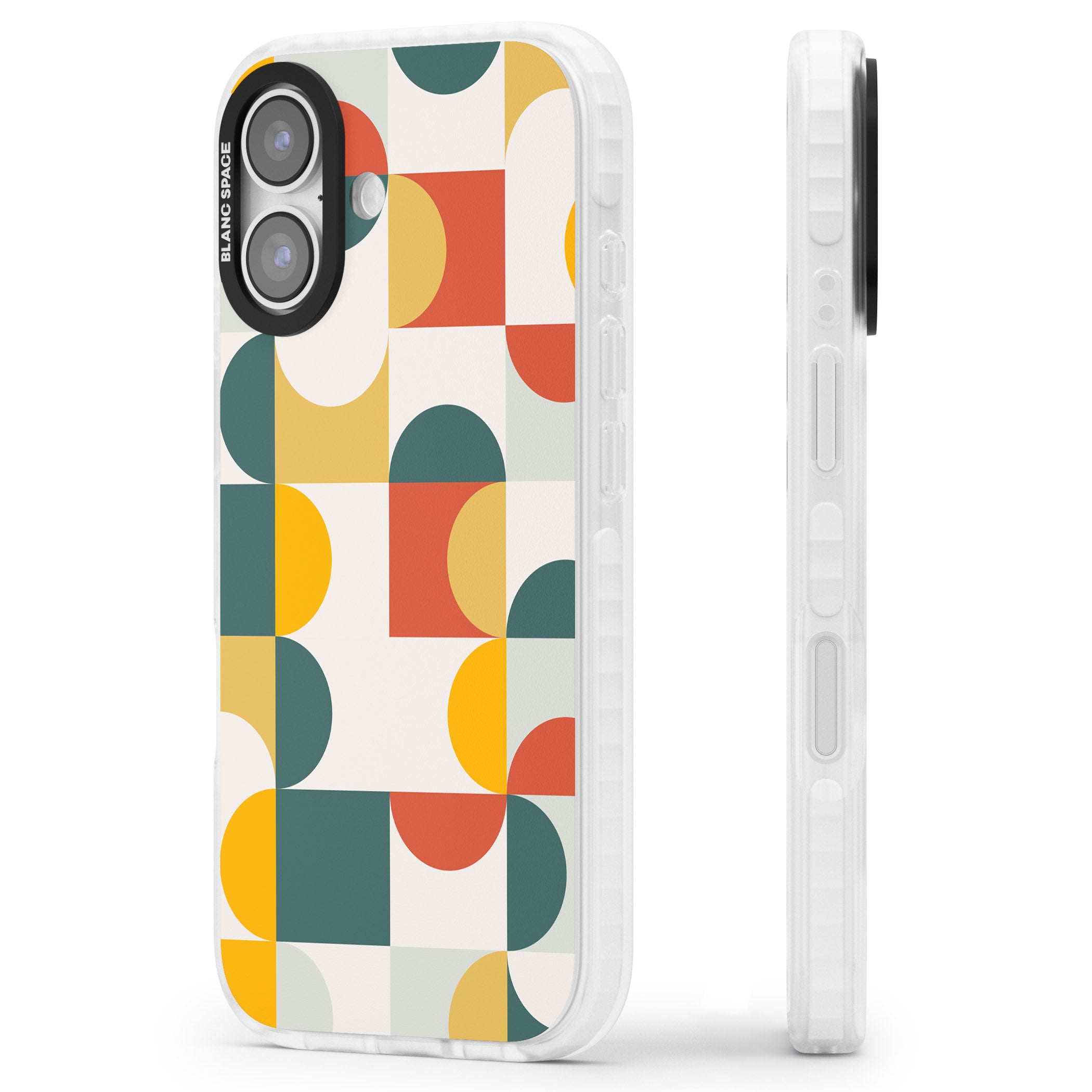 Retro Color Blocks iPhone 17 Impact Clear Phone Case Side Profile