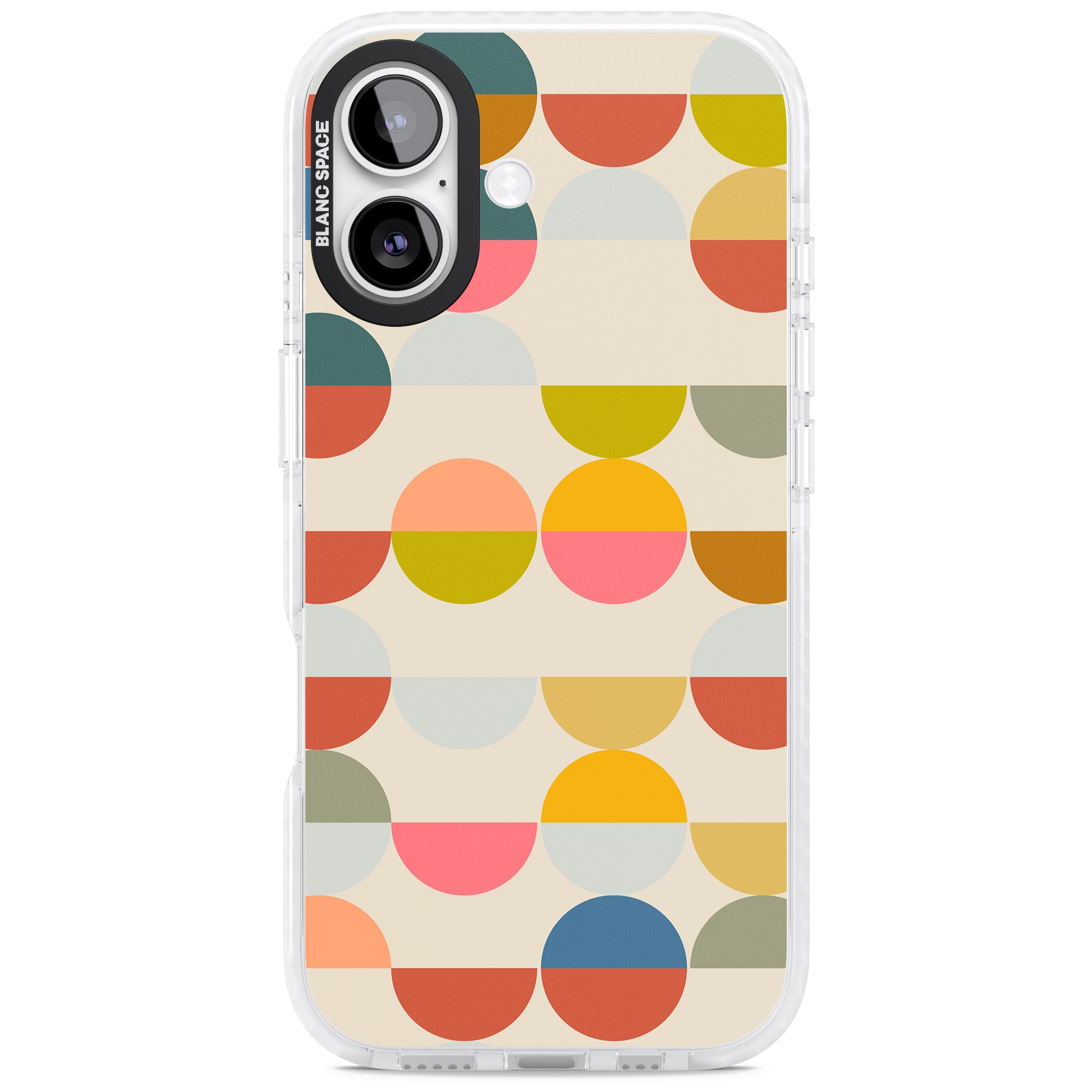 Colorful Retro Circles iPhone 17 Impact Clear Phone Case
