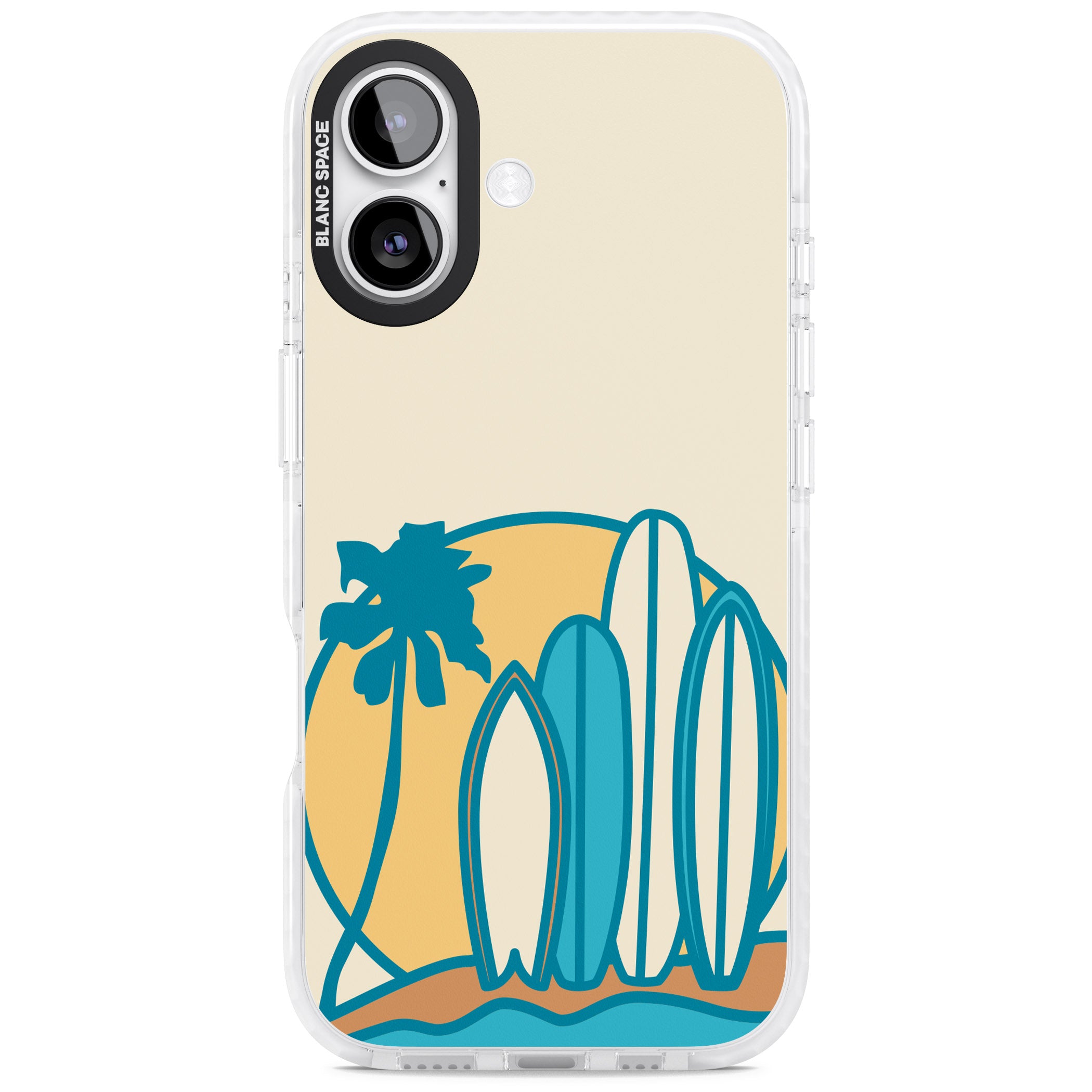 Coastal Surf Vibes iPhone 17 Impact Clear Phone Case