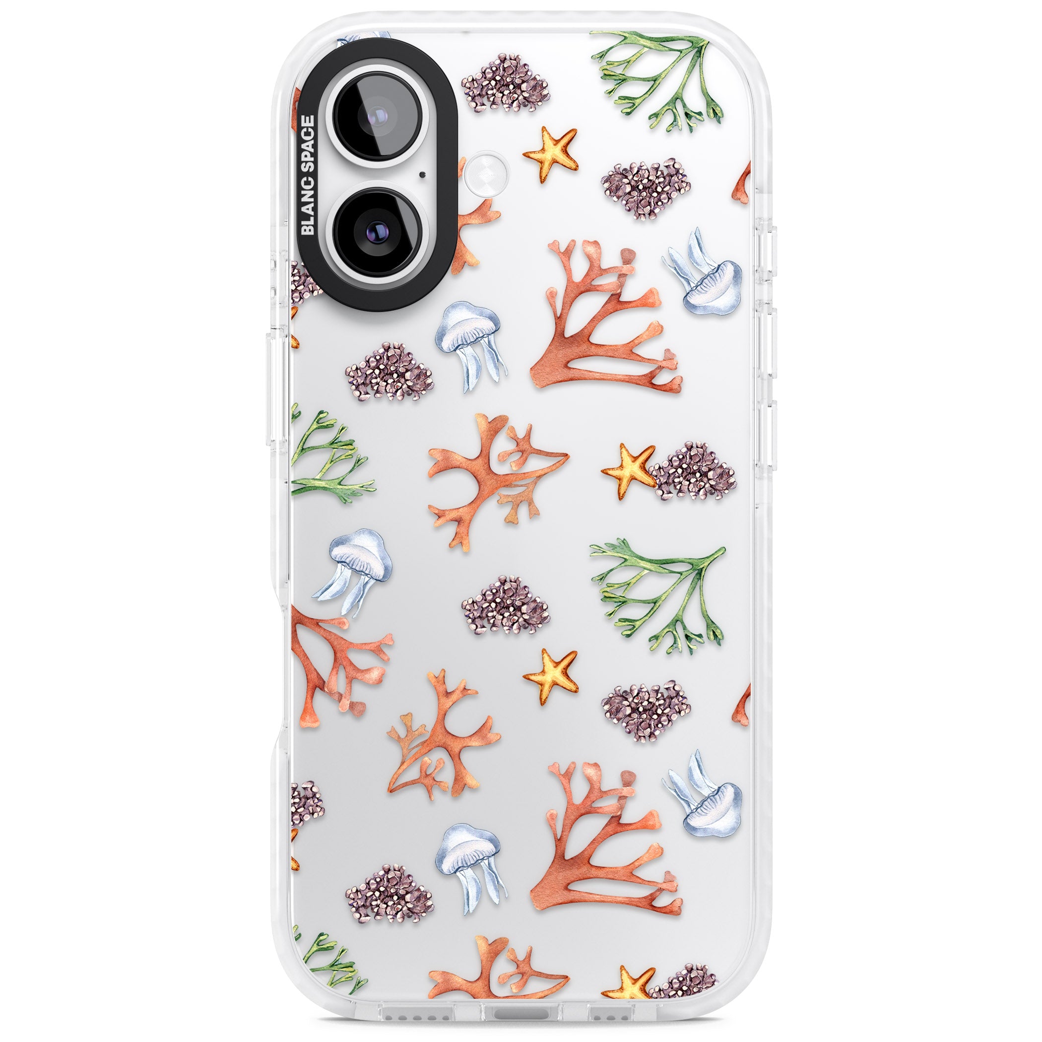 Coral & Jellyfish iPhone 17 Impact Clear Phone Case