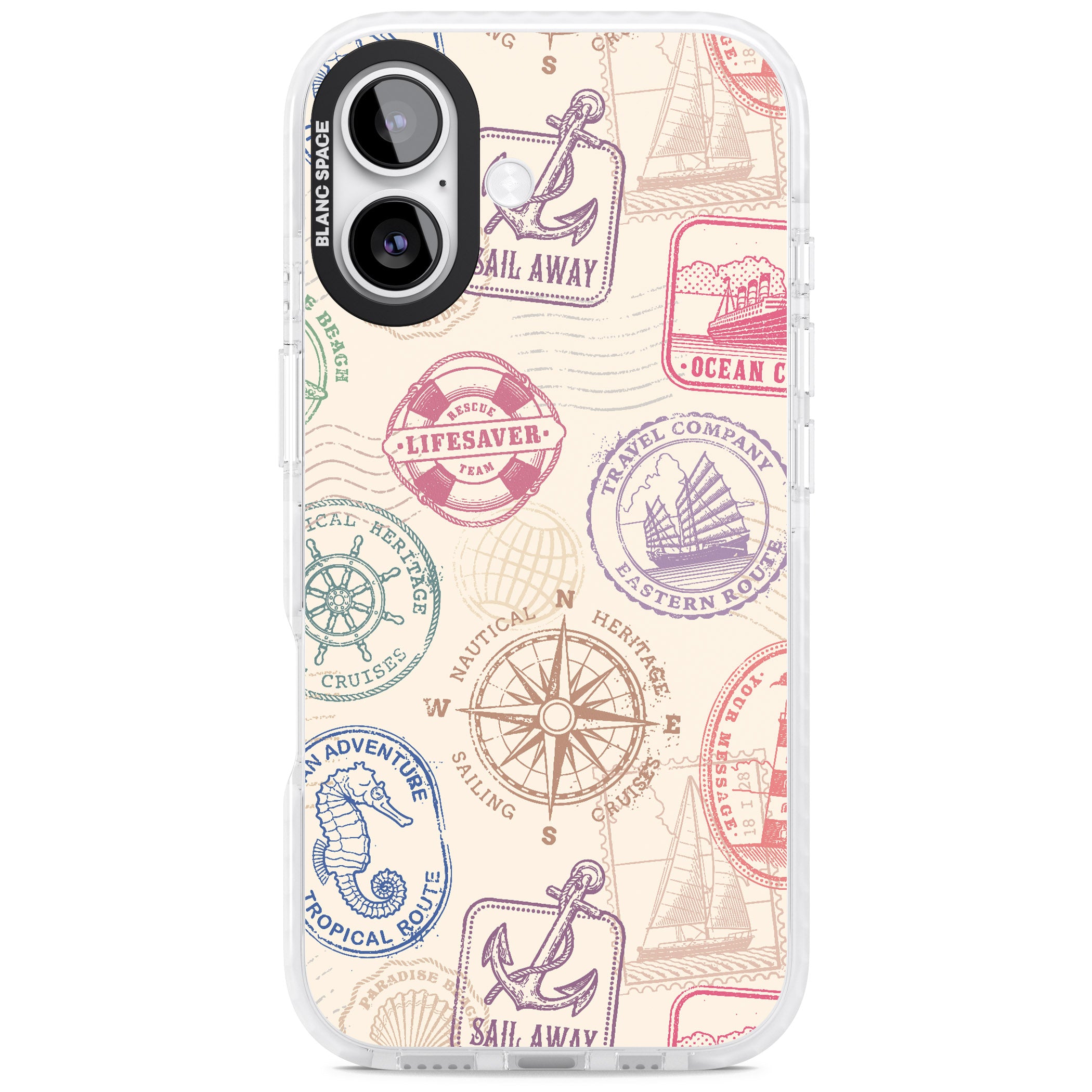 Nautical Stamps iPhone 17 Impact Clear Phone Case