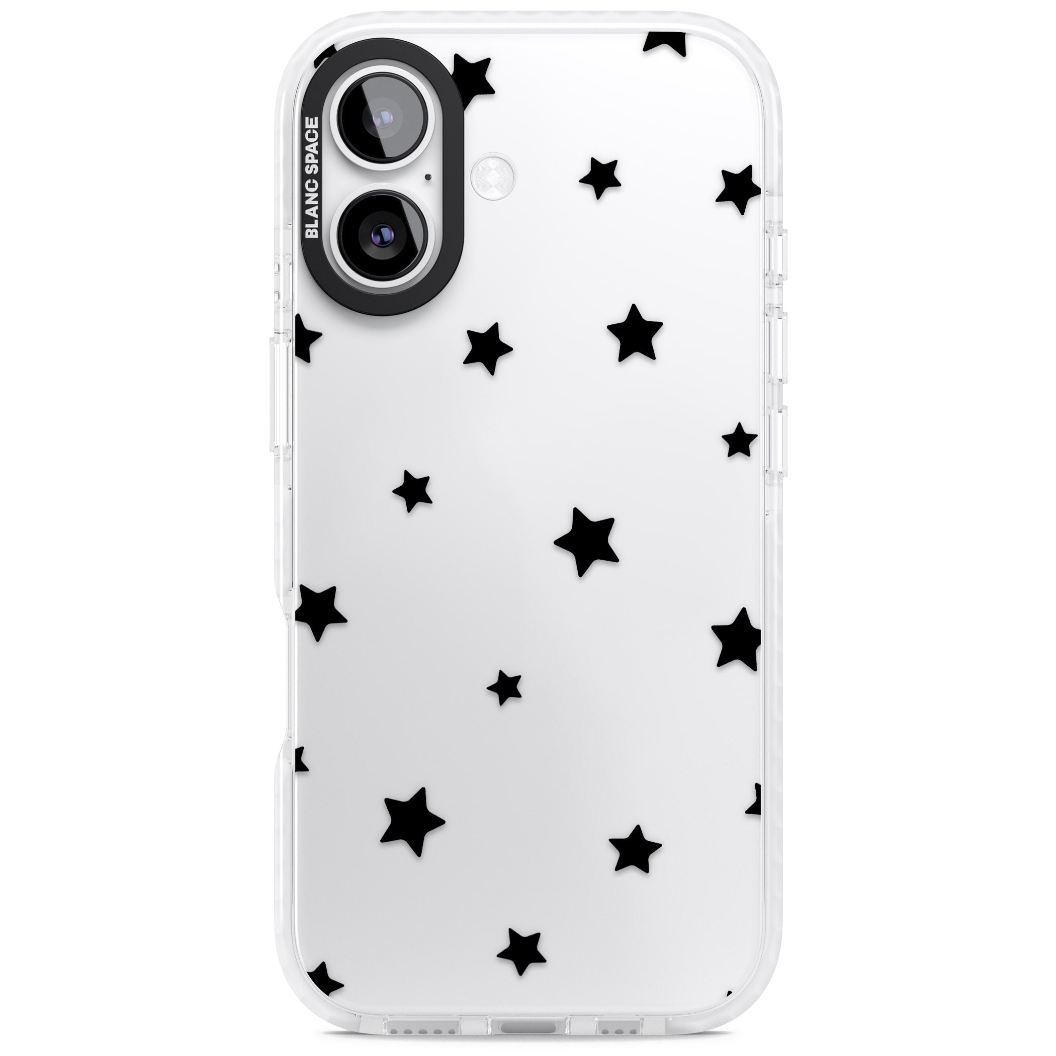 Starry Night Black Stars iPhone 17 Impact Clear Phone Case