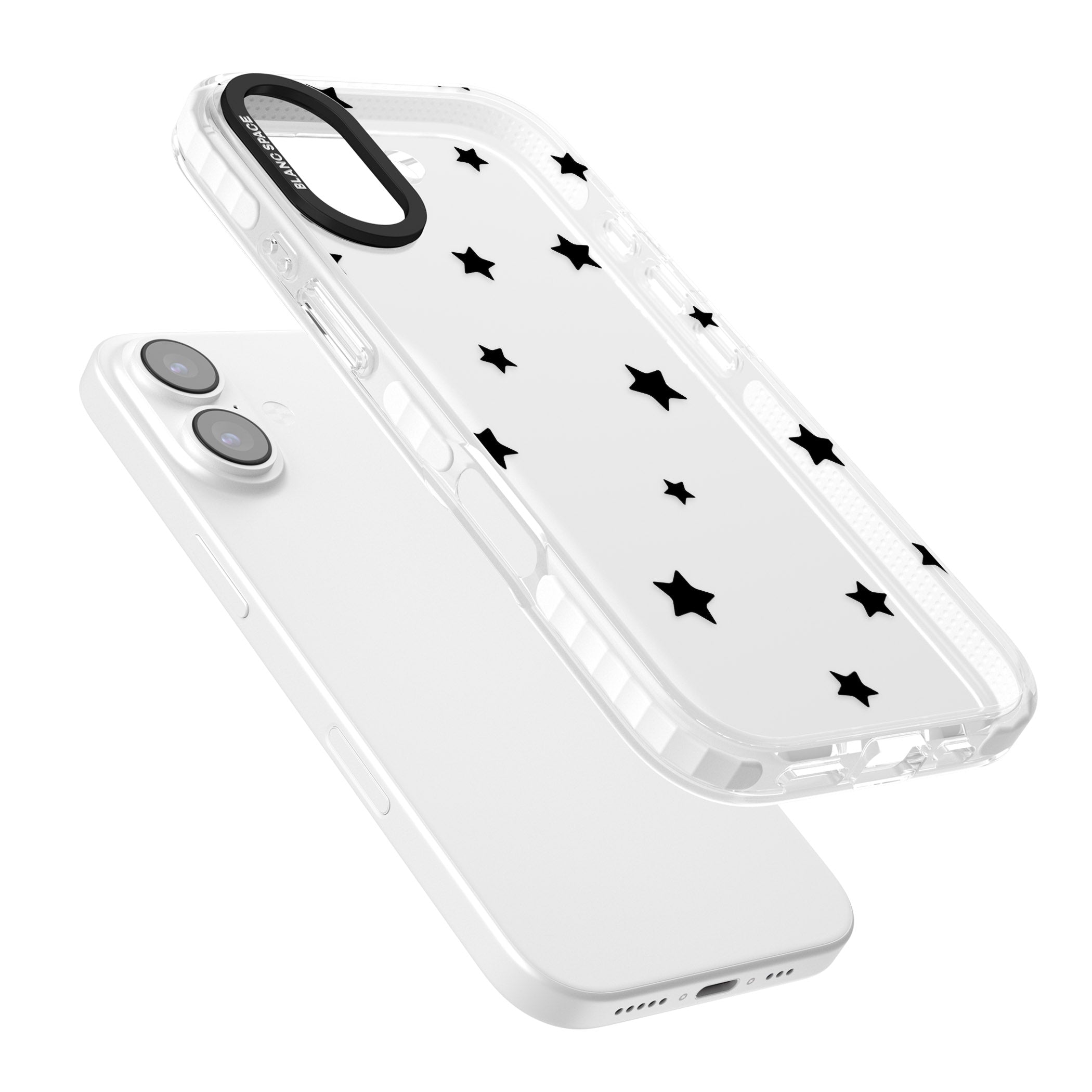 Starry Night Black Stars iPhone 17 Impact Clear Phone Case Colours