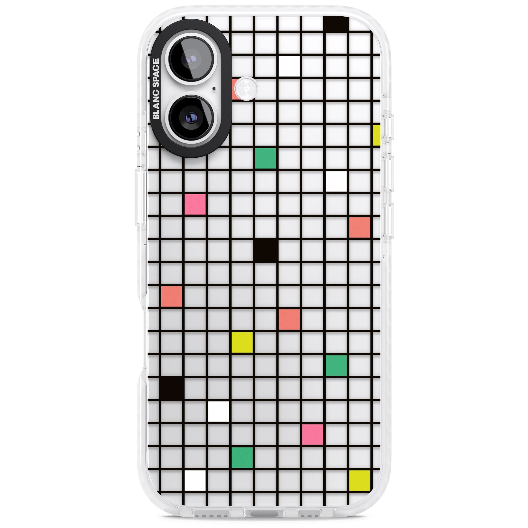Vibrant Clear Geometric Grid iPhone 17 Impact Clear Phone Case