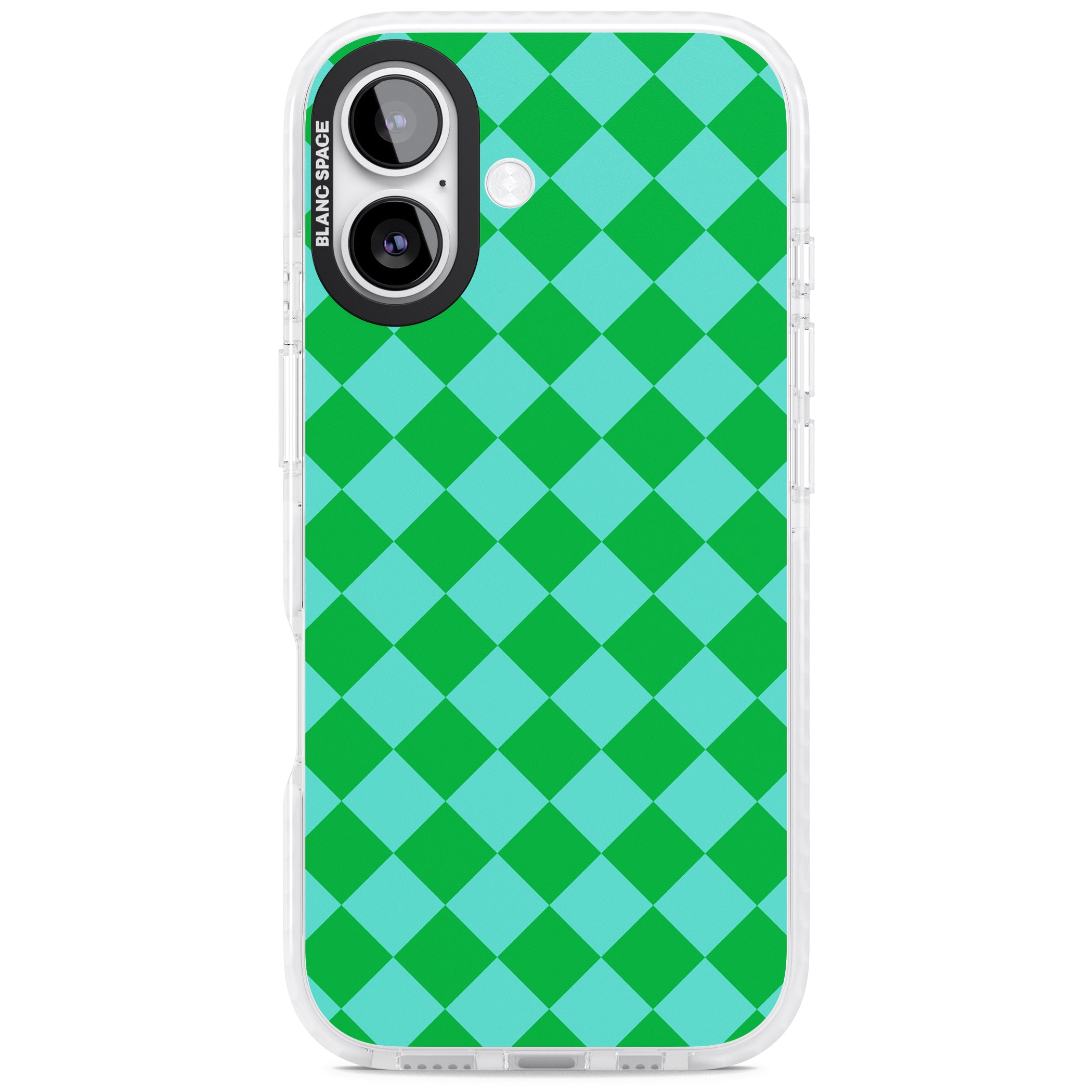 Retro Green Diamond Plaid iPhone 17 Impact Clear Phone Case