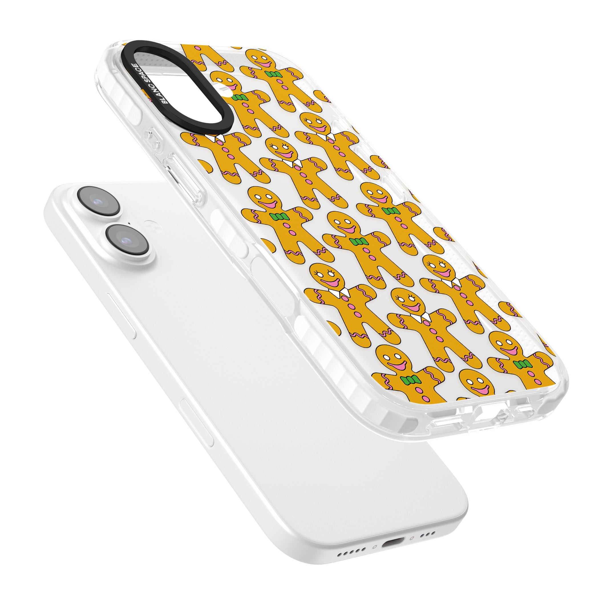 Gingerbread Cookie Pattern iPhone 17 Impact Clear Phone Case Colours