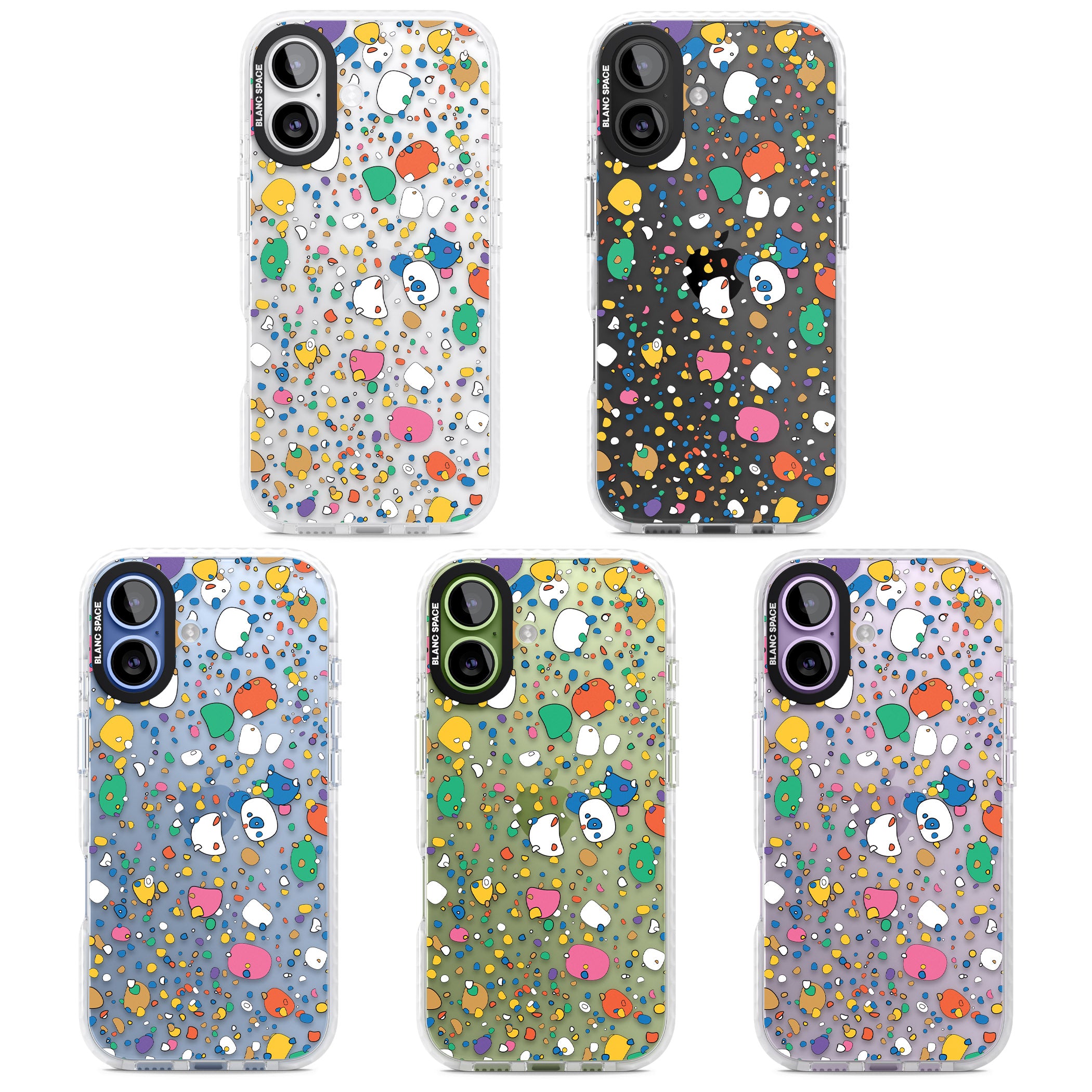 Colourful Confetti Pebbles iPhone 17 Impact Clear Phone Case APT Impact Protection