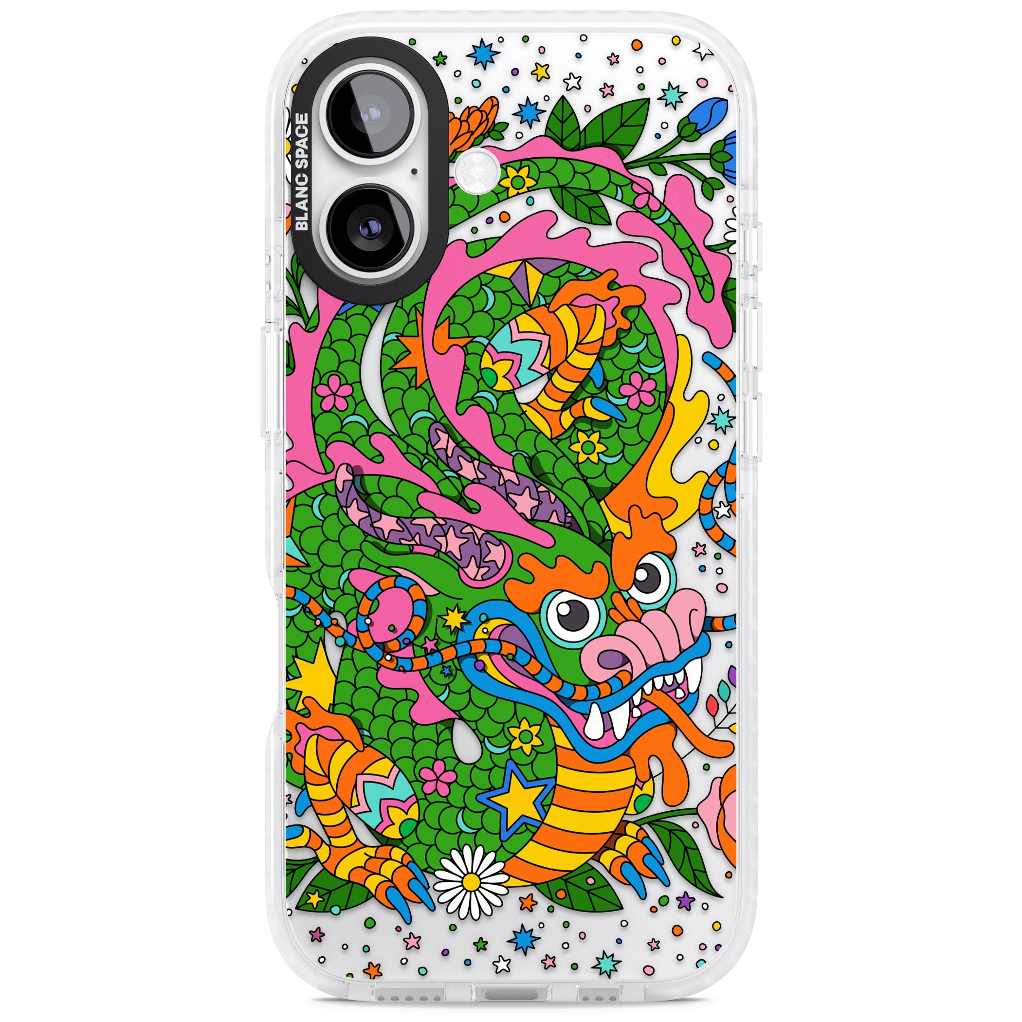 Psychedelic Jungle Dragon iPhone 17 Impact Clear Phone Case