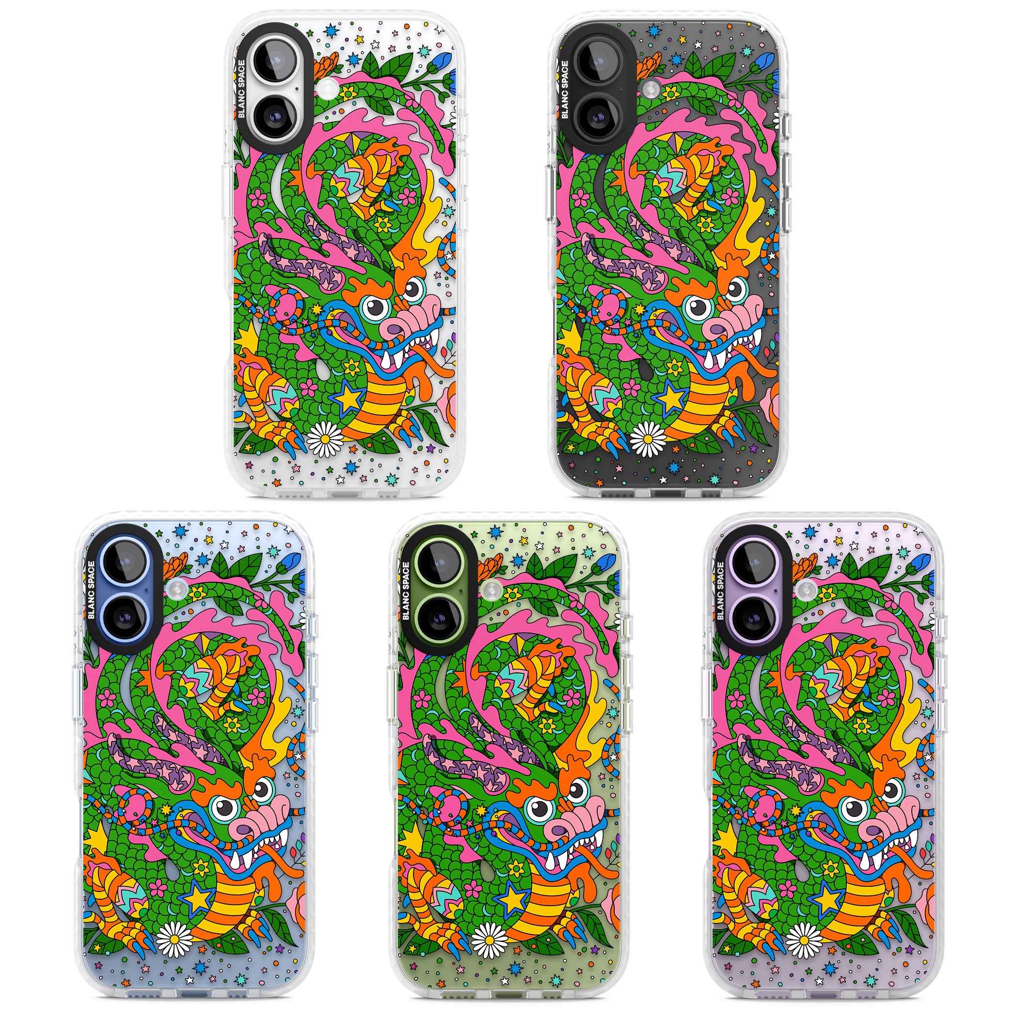 Psychedelic Jungle Dragon iPhone 17 Impact Clear Phone Case APT Impact Protection
