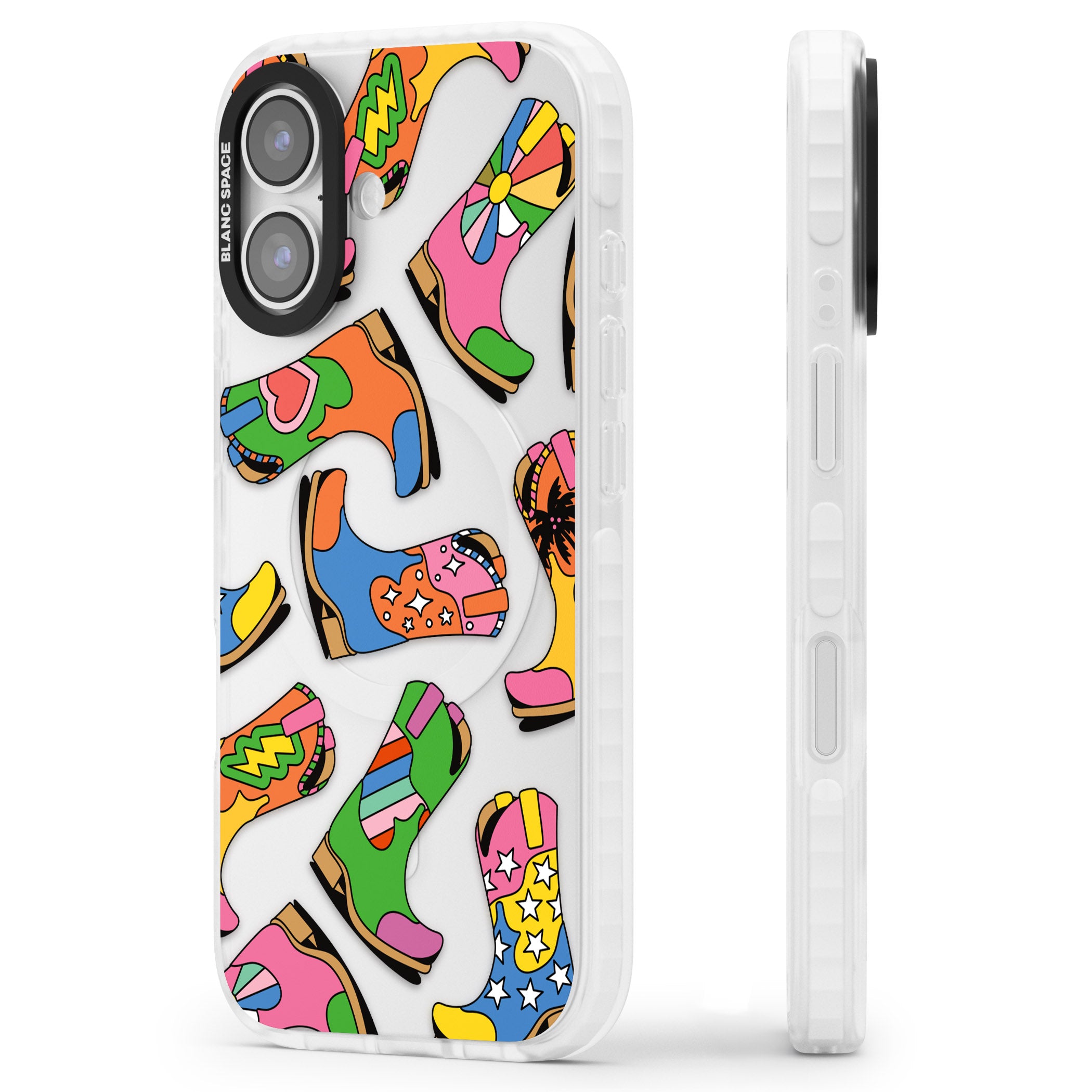 Starburst Boots iPhone 17 Impact Clear Phone Case Side Profile