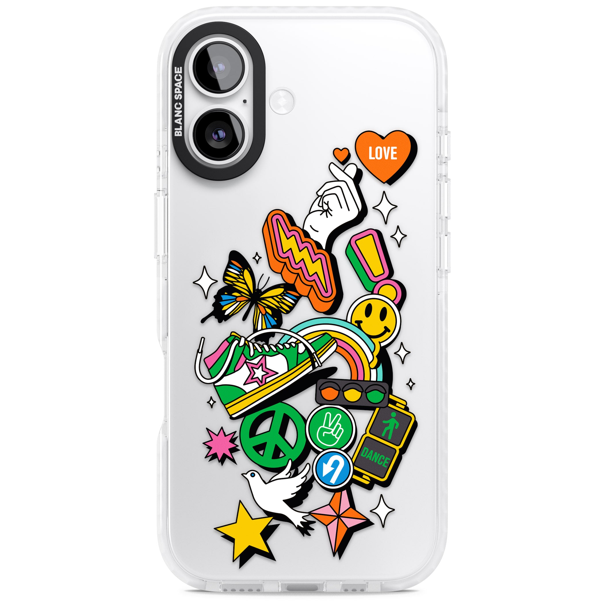 Nostalgic Sticker Collage iPhone 17 Impact Clear Phone Case