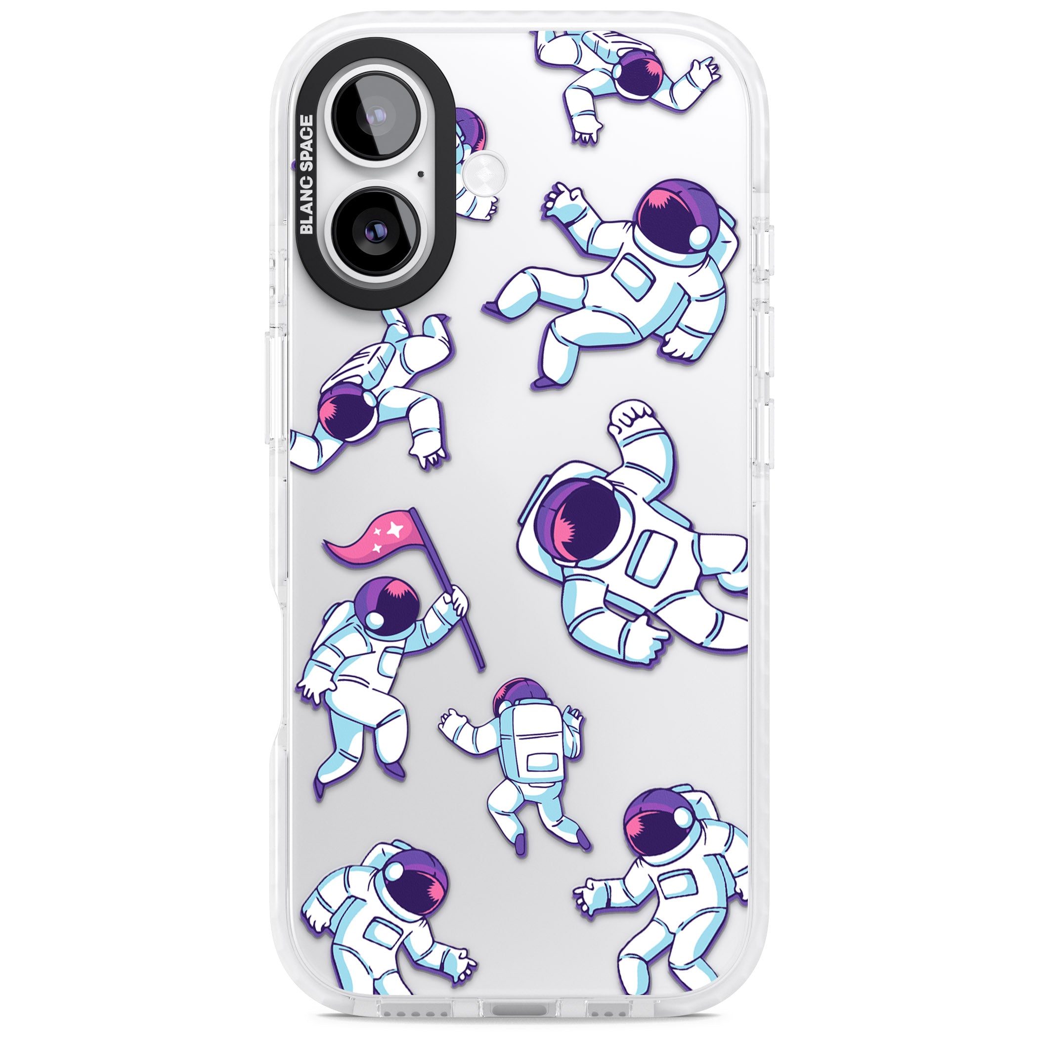 Astronaut Pattern iPhone 17 Impact Clear Phone Case
