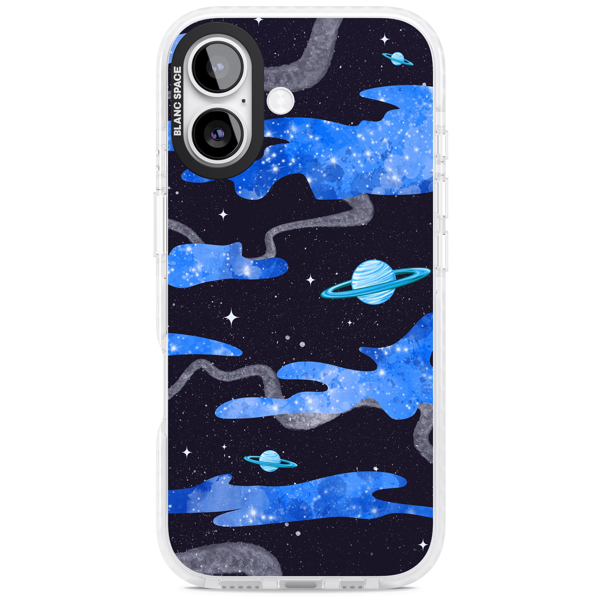 Blue Galaxy iPhone 17 Impact Clear Phone Case