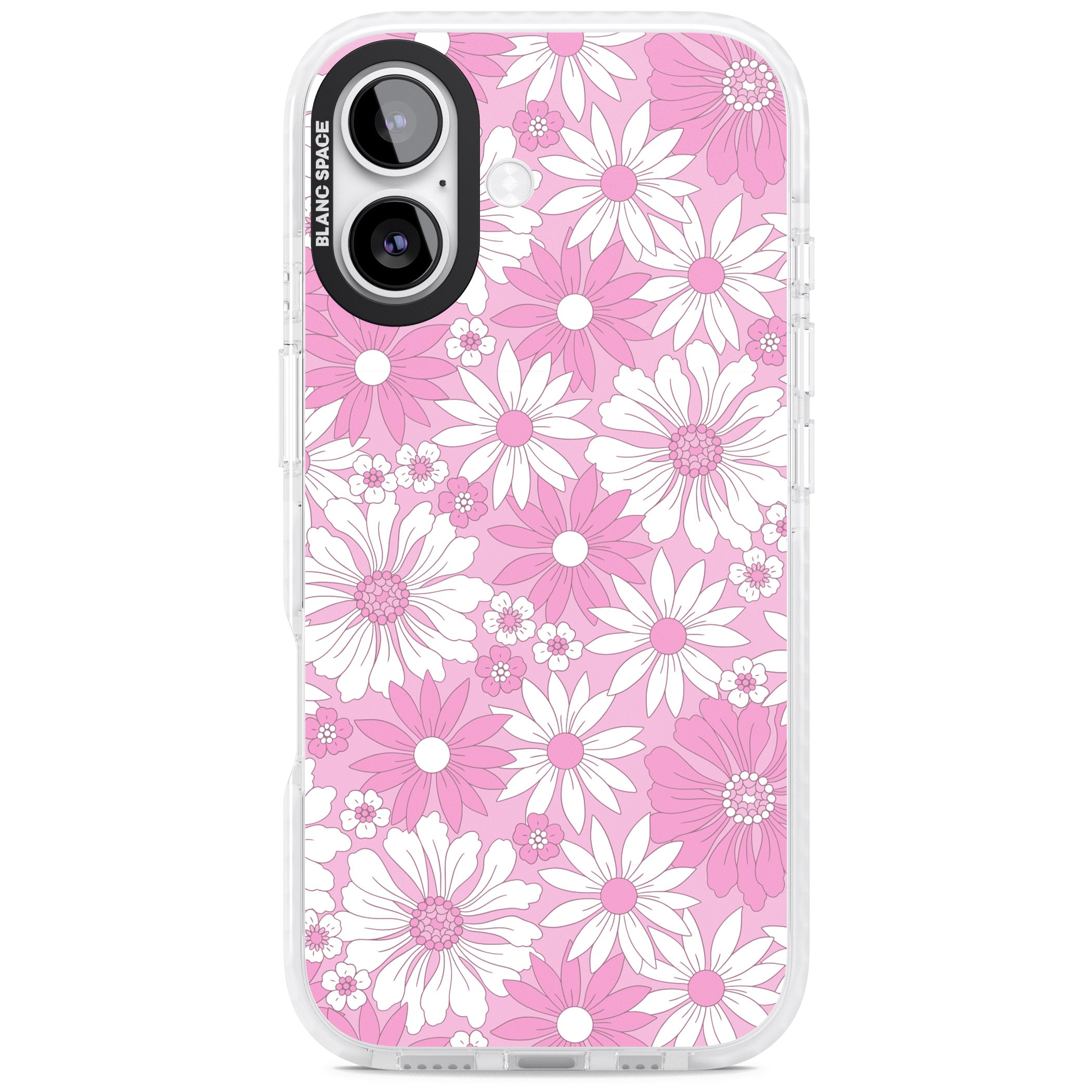 Pink White Flowers iPhone 17 Impact Clear Phone Case