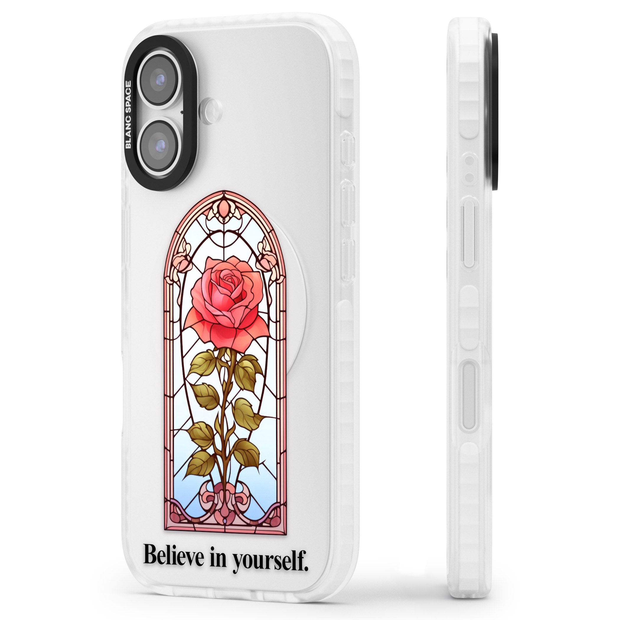 Believe In Yourself iPhone 17 Impact Clear Phone Case Side Profile
