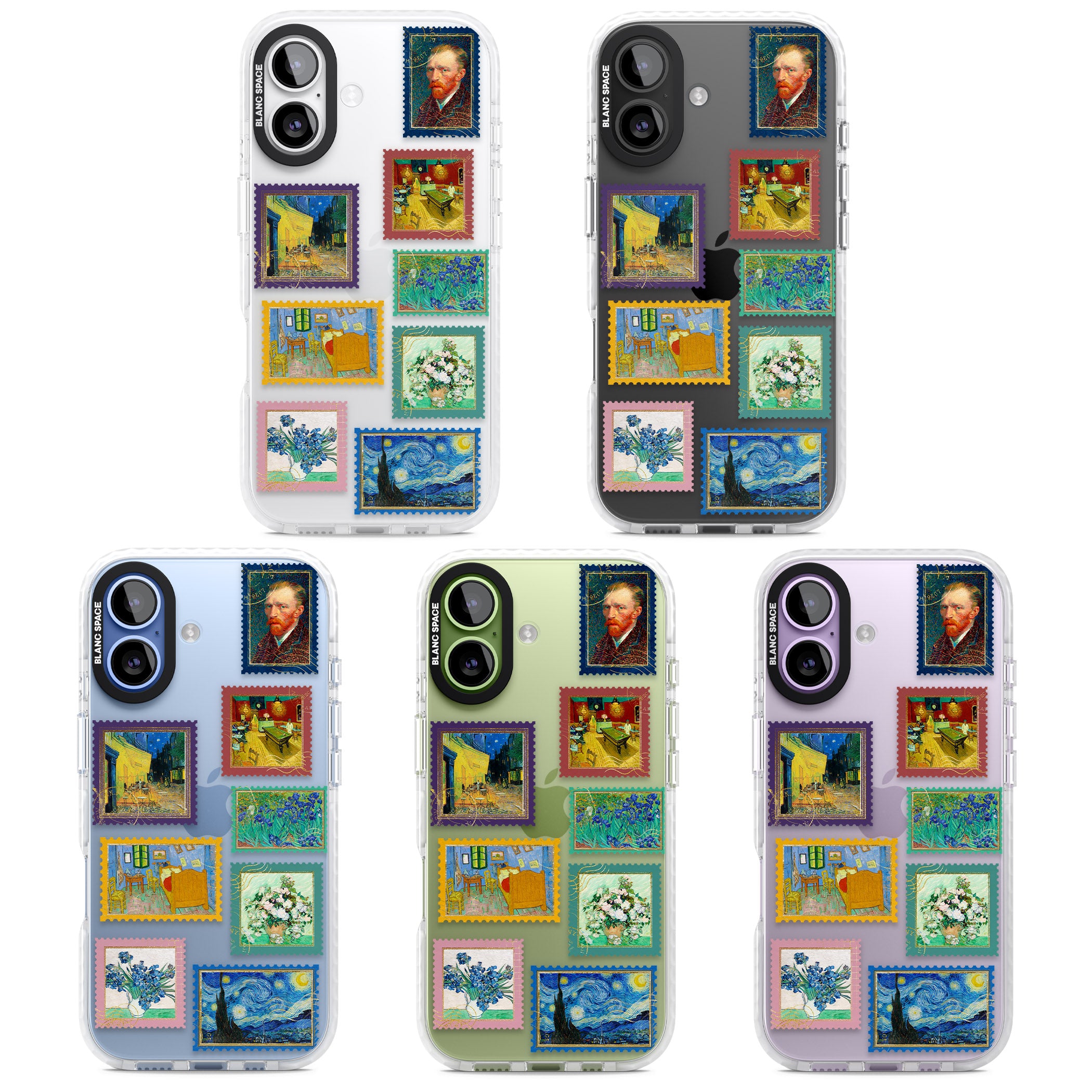Colourful Vintage Art Stamps iPhone 17 Impact Clear Phone Case APT Impact Protection