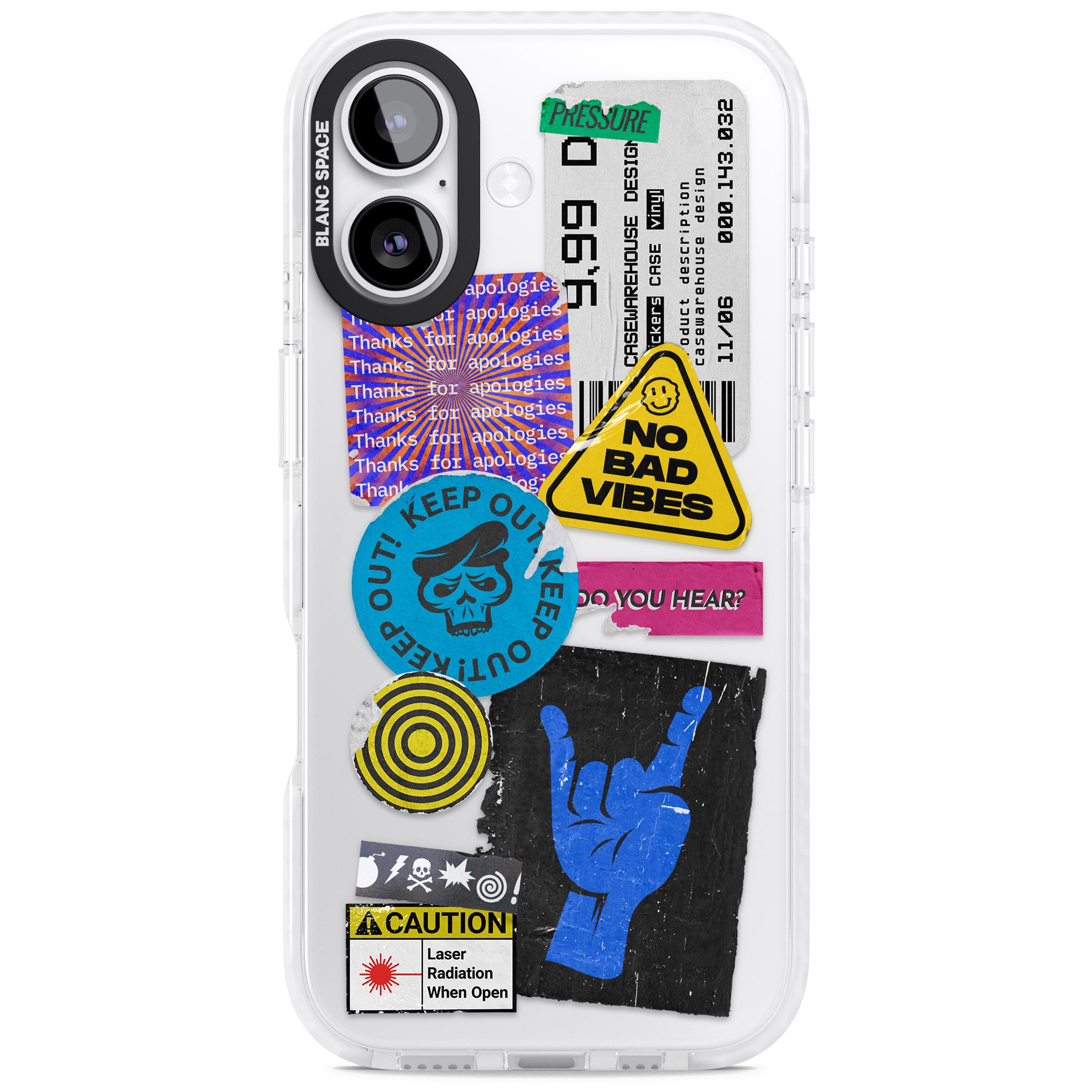 No Bad Vibes Sticker Mix iPhone 17 Impact Clear Phone Case