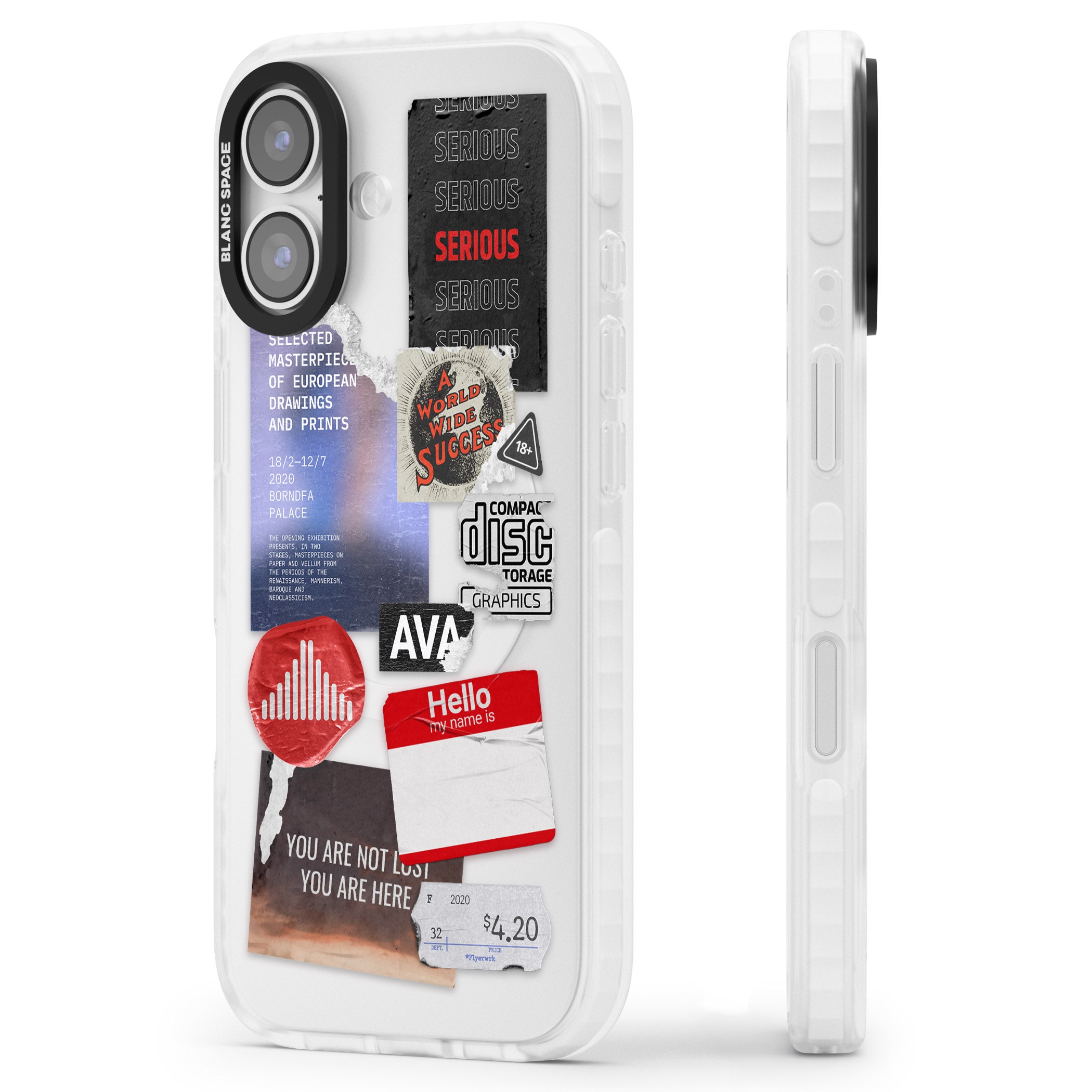 Red & Black Sticker Mix iPhone 17 Impact Clear Phone Case Side Profile