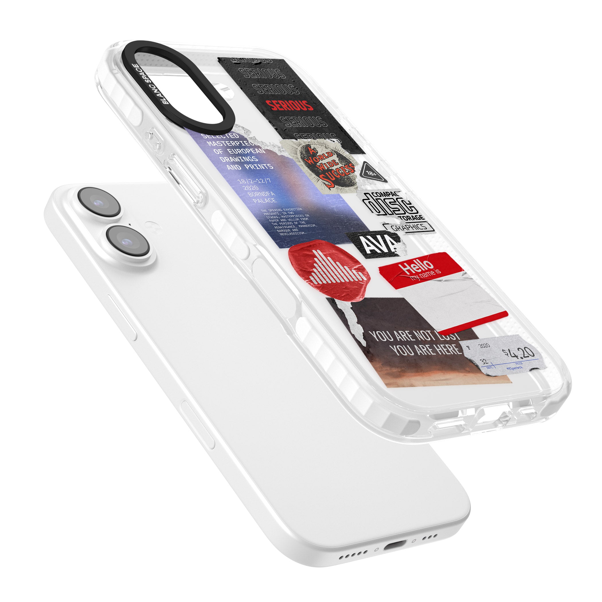 Red & Black Sticker Mix iPhone 17 Impact Clear Phone Case Colours