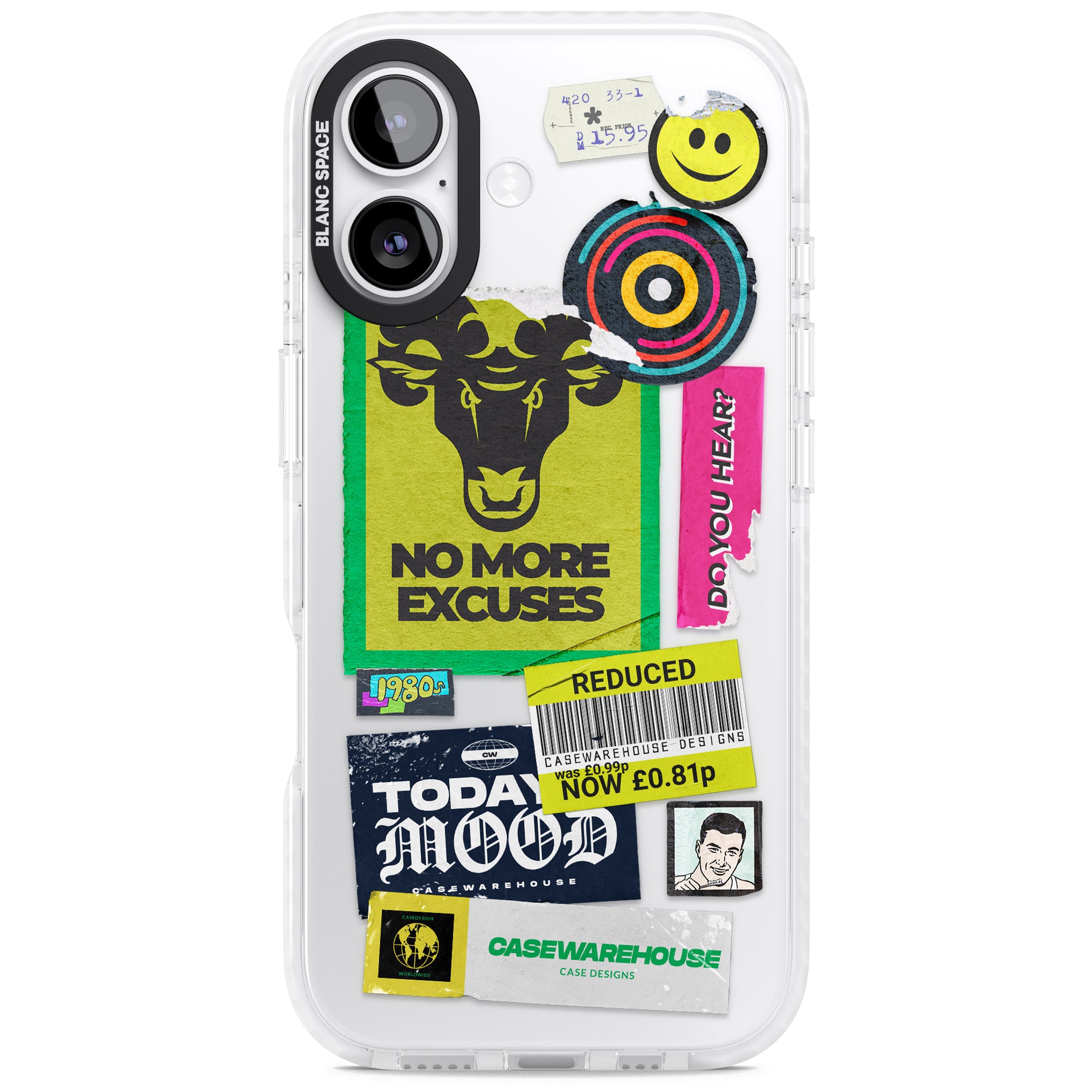 No More Excuses Sticker Mix iPhone 17 Impact Clear Phone Case