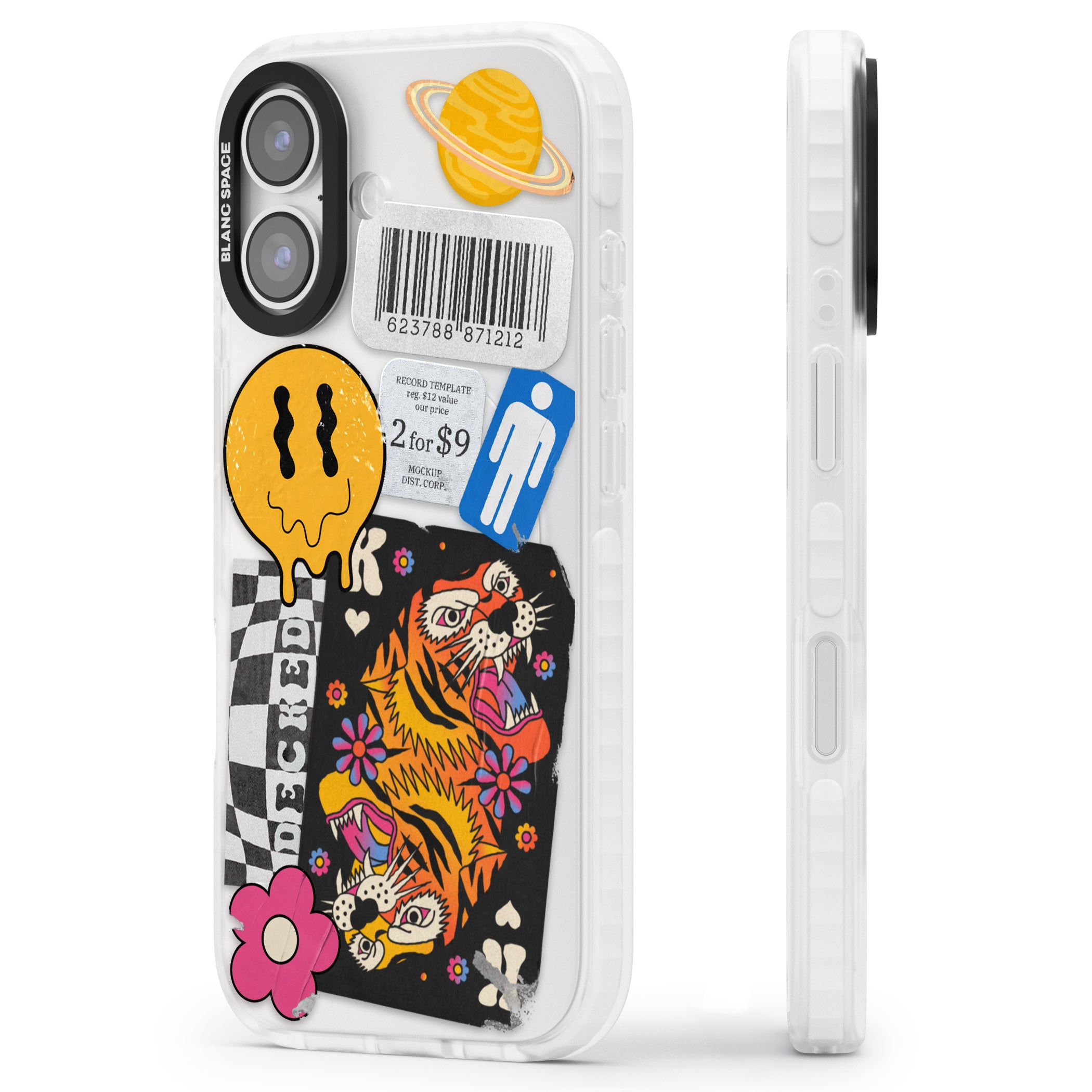 Electric Vibes iPhone 17 Impact Clear Phone Case Side Profile