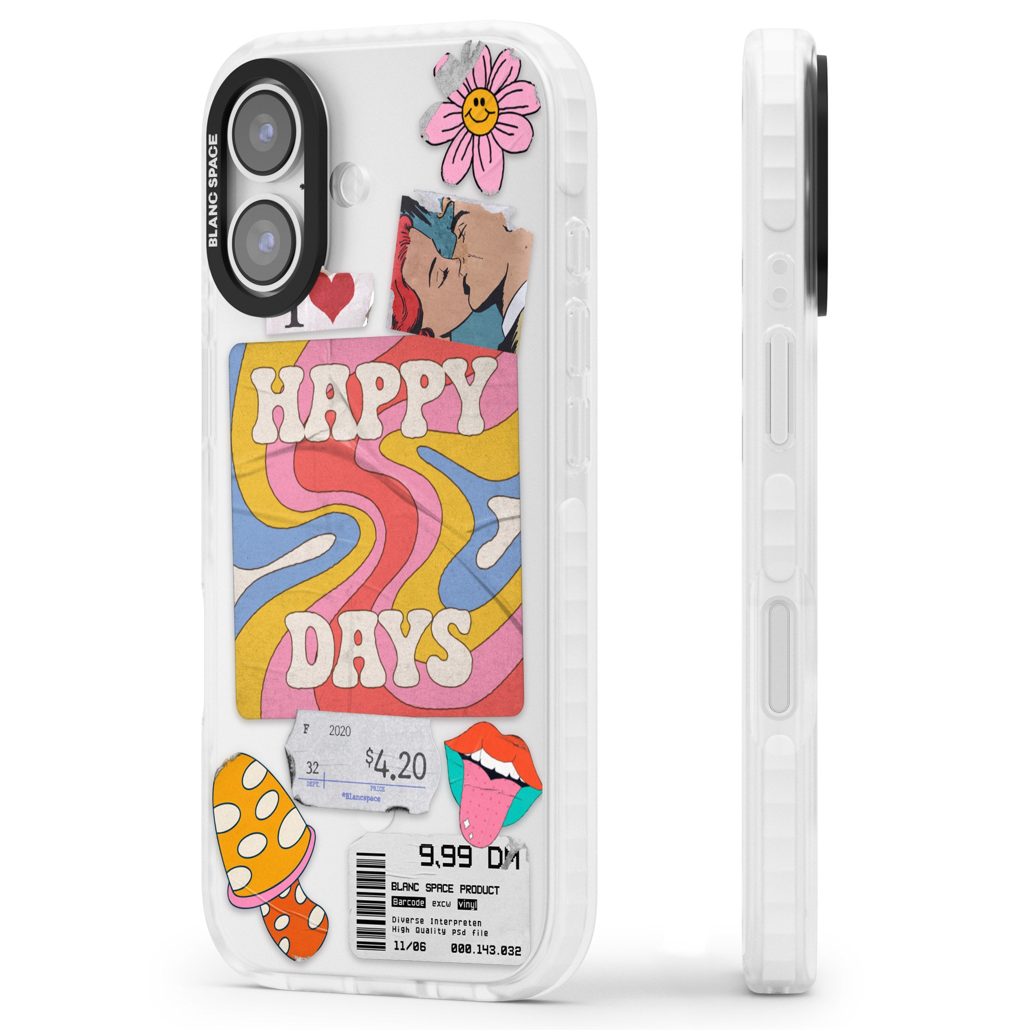 Groovy Trip iPhone 17 Impact Clear Phone Case Side Profile