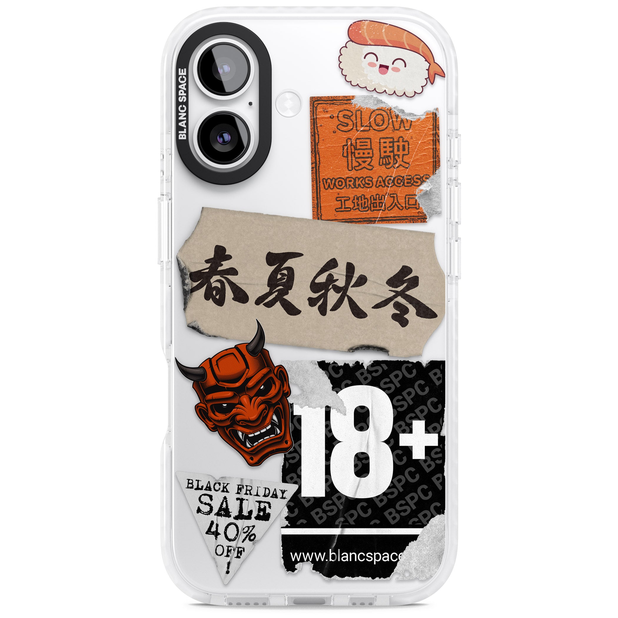 Asian Sticker Mix iPhone 17 Impact Clear Phone Case