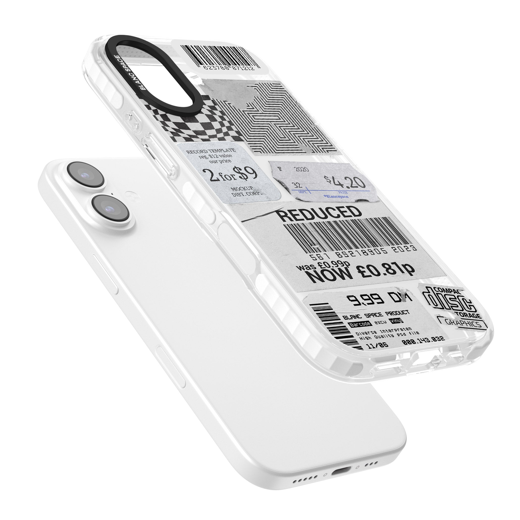 White Sticker Mix iPhone 17 Impact Clear Phone Case Colours