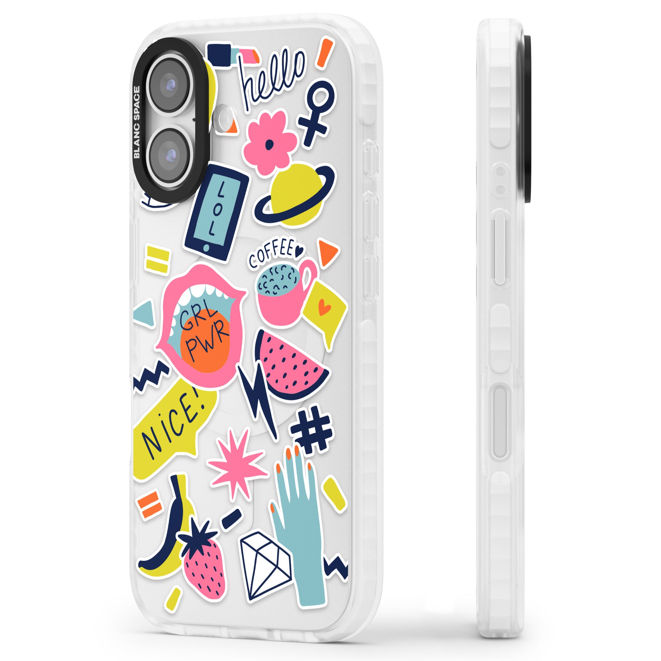 Grl Pwr iPhone 17 Impact Clear Phone Case Side Profile